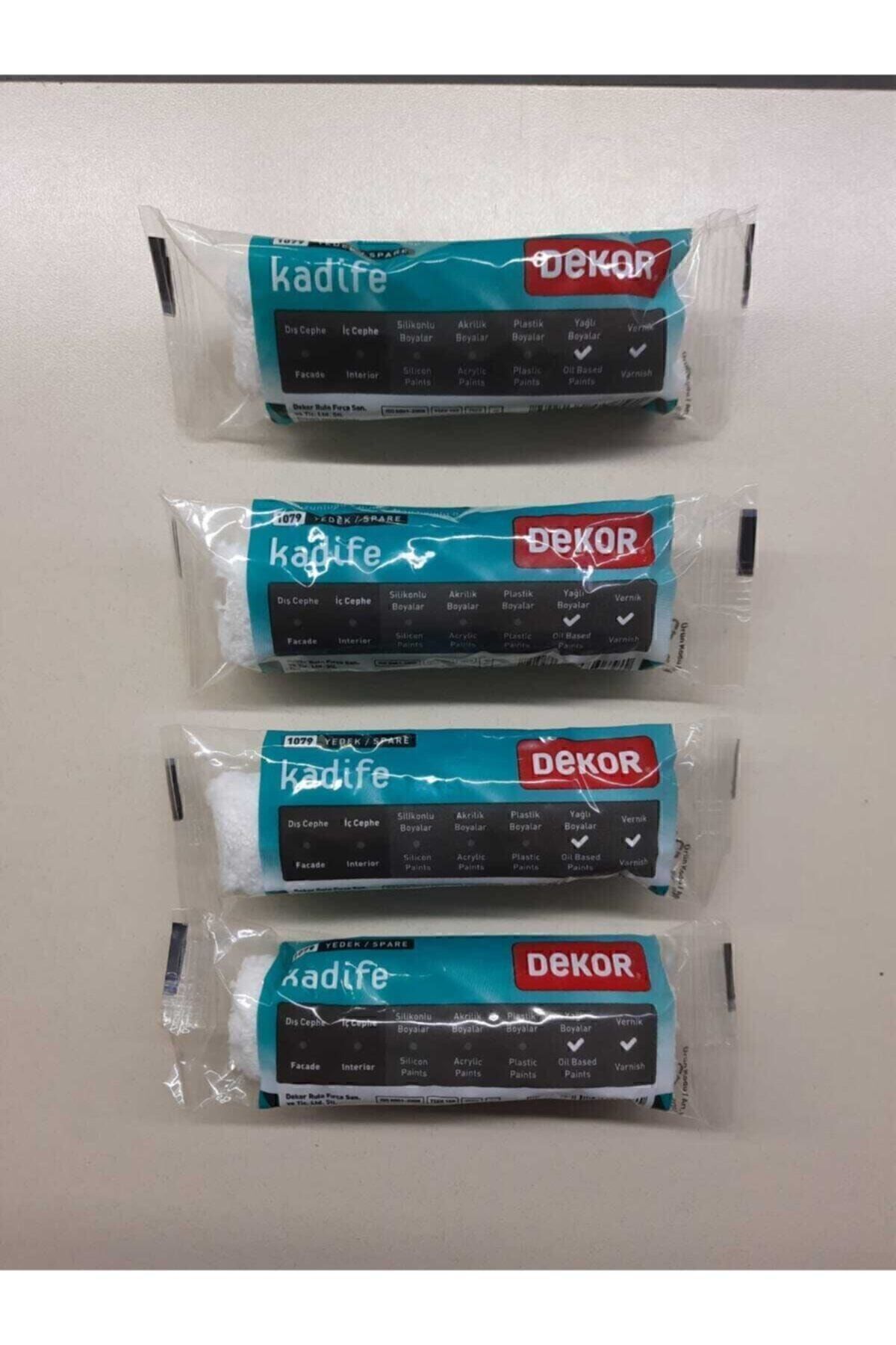 Dekor Kadife Parmak 4 Adet Yedek Rulo - 10 Cm Ürün Kodu:1079