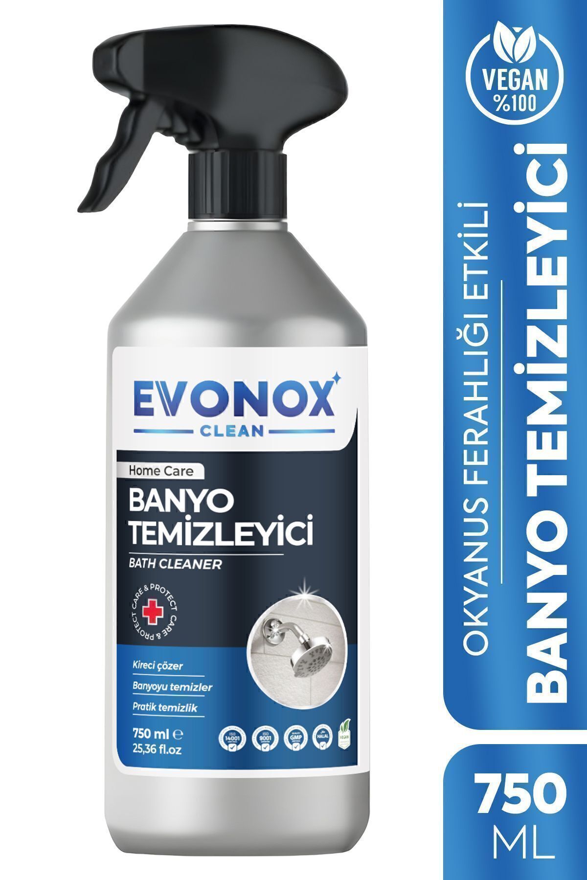 Clean Ultra Güçlü Banyo Temizleyici ve Kireç Çözücü Okyanus Kokulu Sprey 750 ml