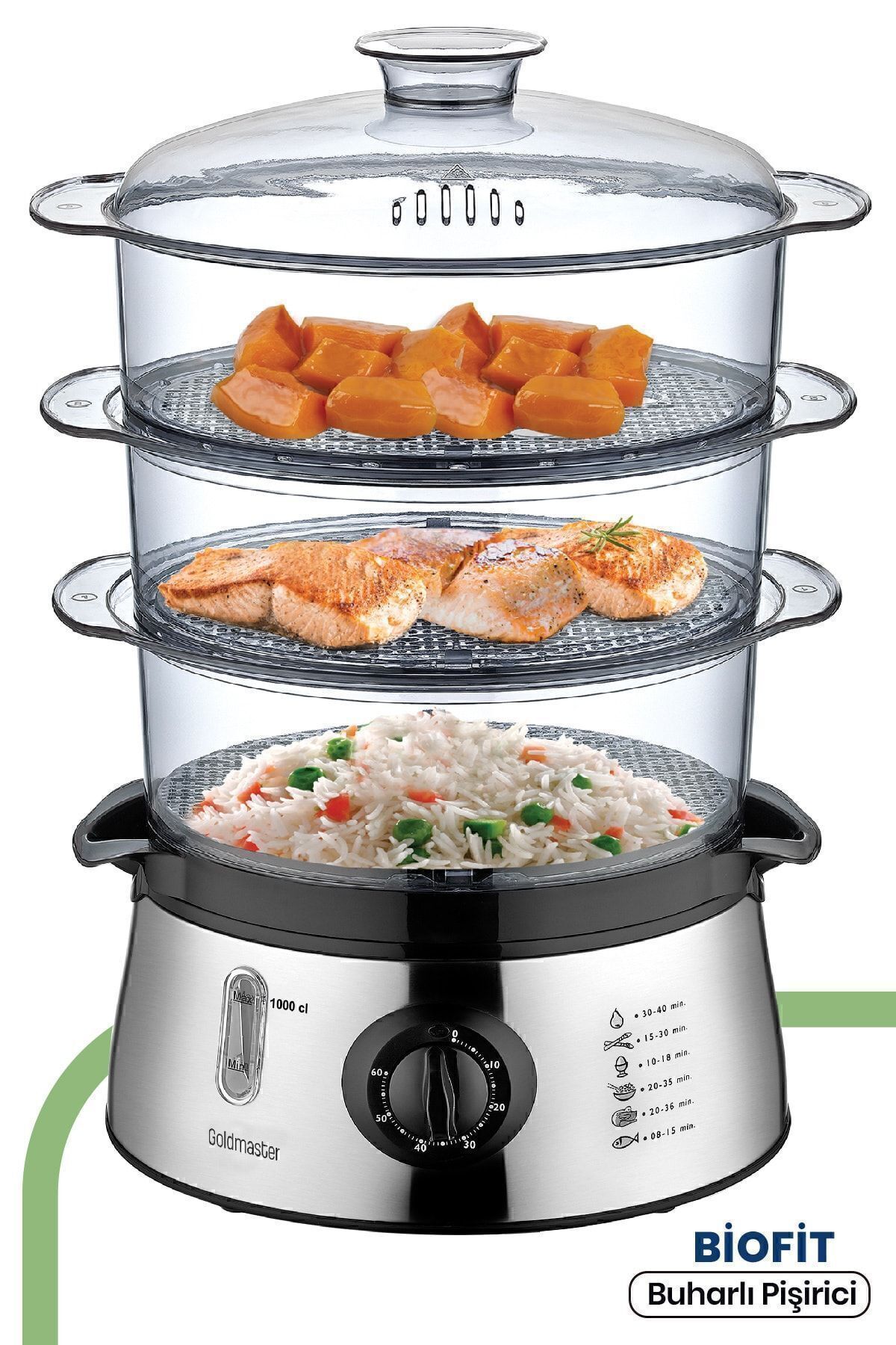 Biofit 60 Dakika Zaman Ayarlı Buharlı Pişirici Gm7268