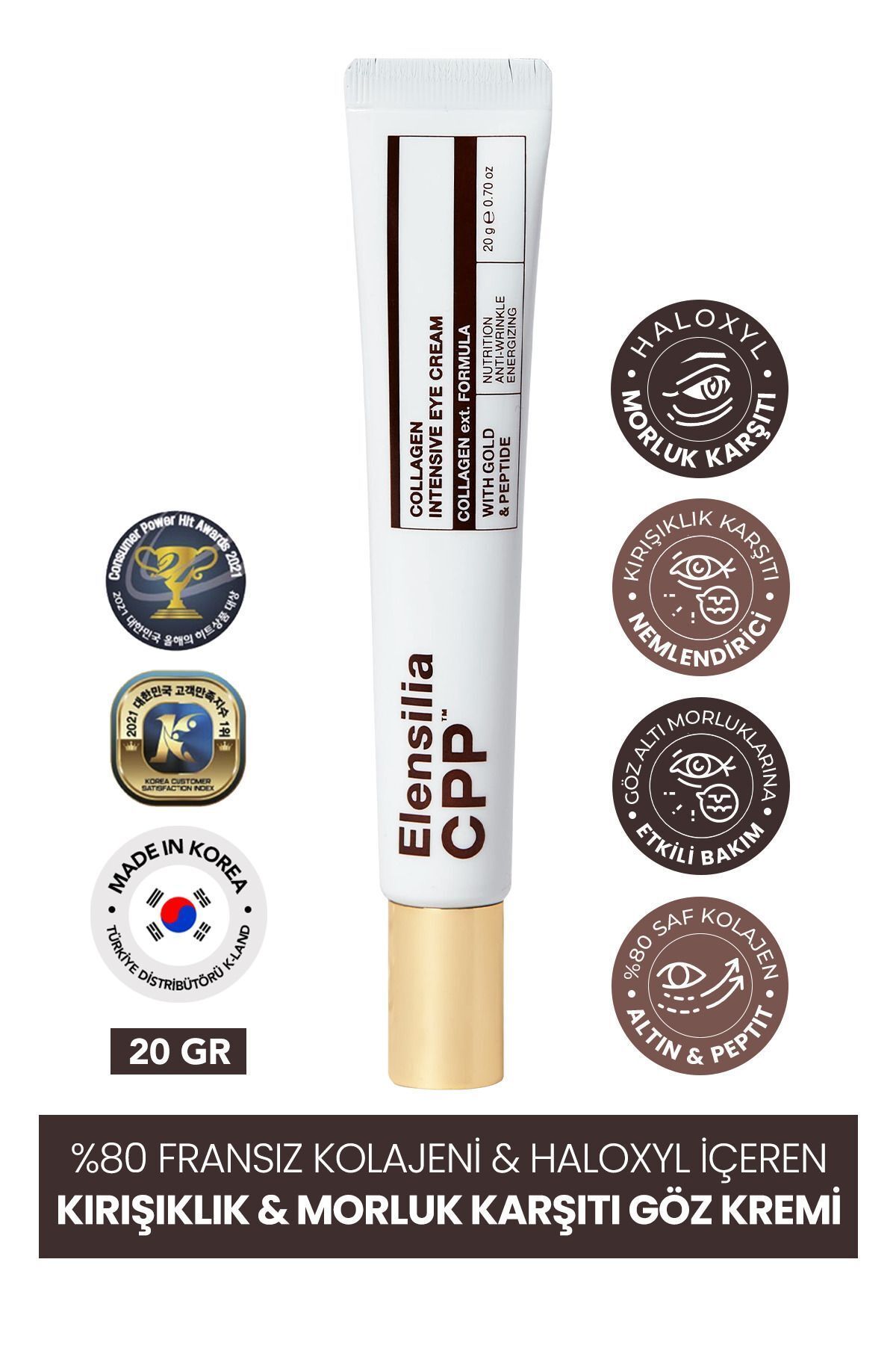 %80 Fransız Kolajeni Ve Haloxyl Içeren Kırışıklık Karşıtı Göz Kremi 20gr