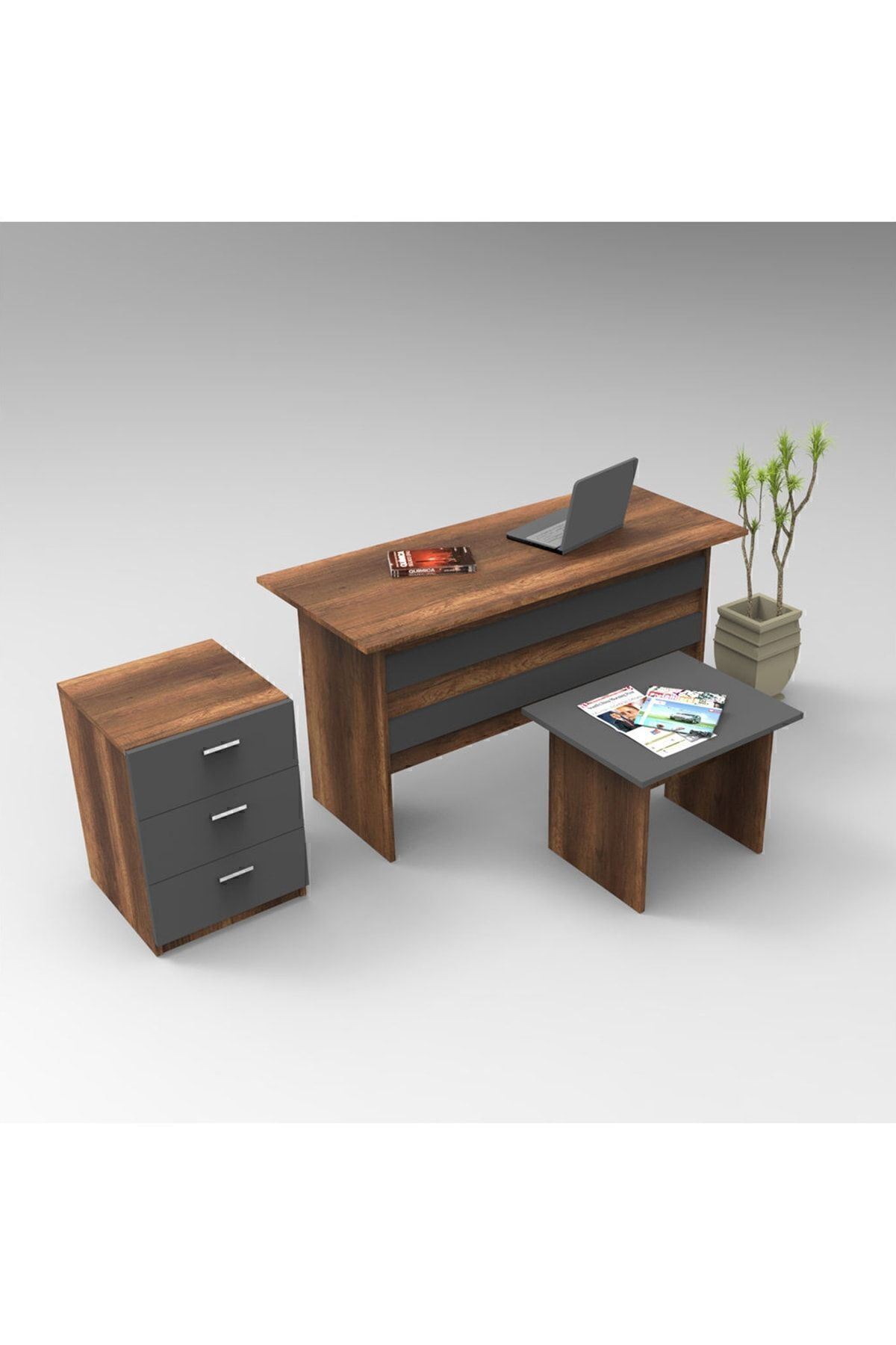 Vario ABC Ofis Büro Masa Takımı Barok-Antrasit