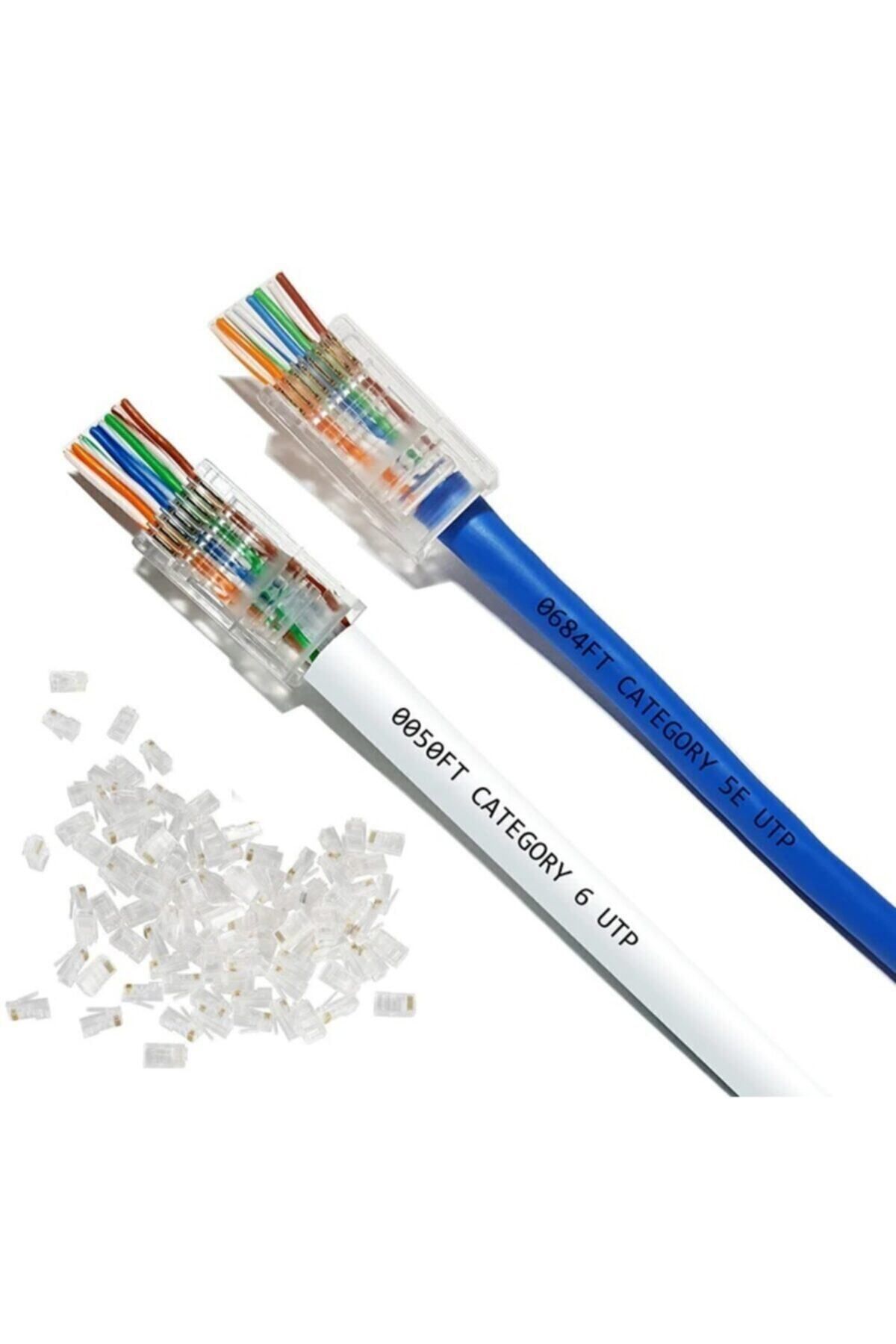 4381 Yeni Nesil Delikli Cat6 Rj45 Konnektör Utp Jack (100 Adet)