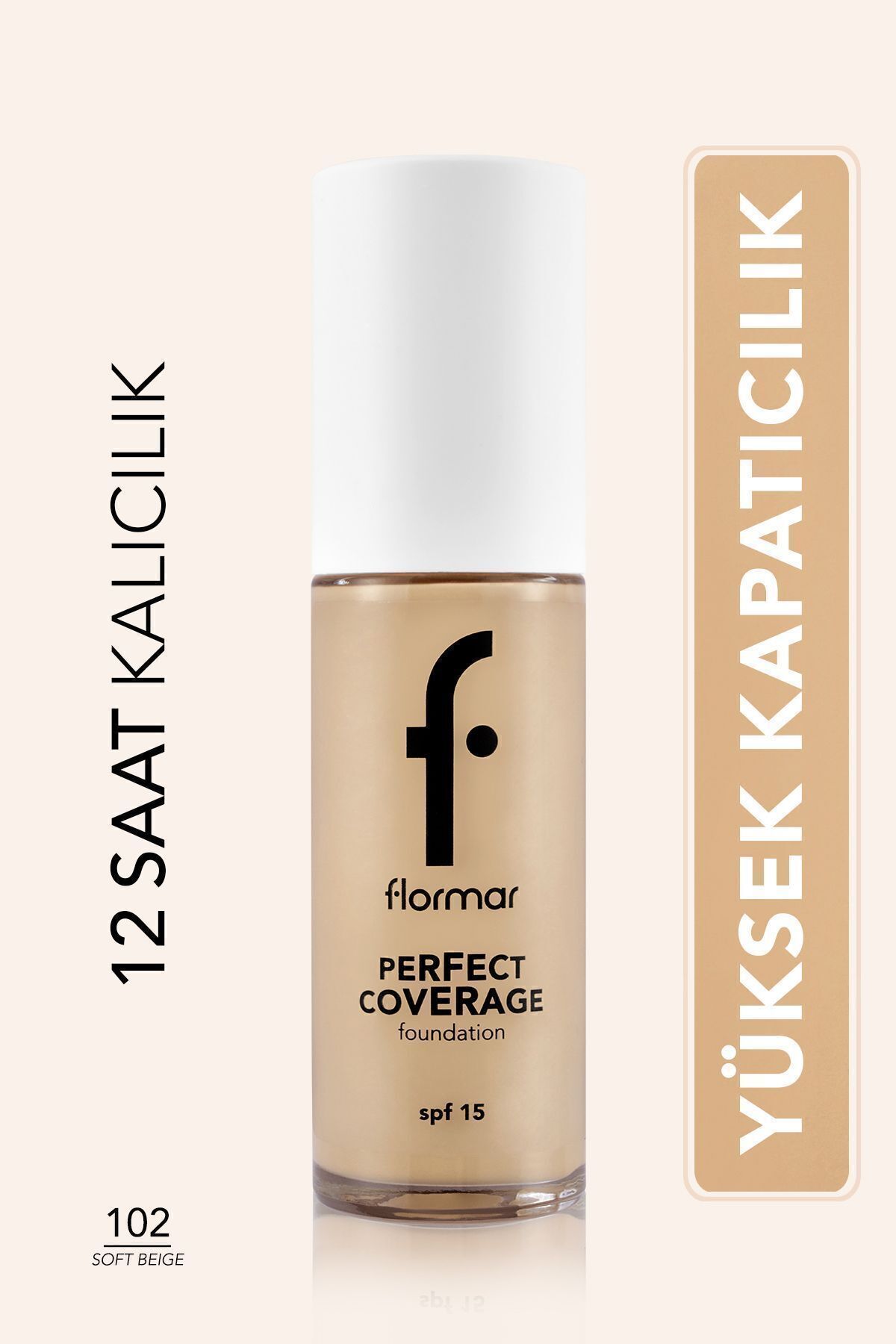 Perfect Coverage Yoğun Kapatıcı Su Bazlı Fondöten (SARI ALT TON) -102 Soft Beige -8682536058162