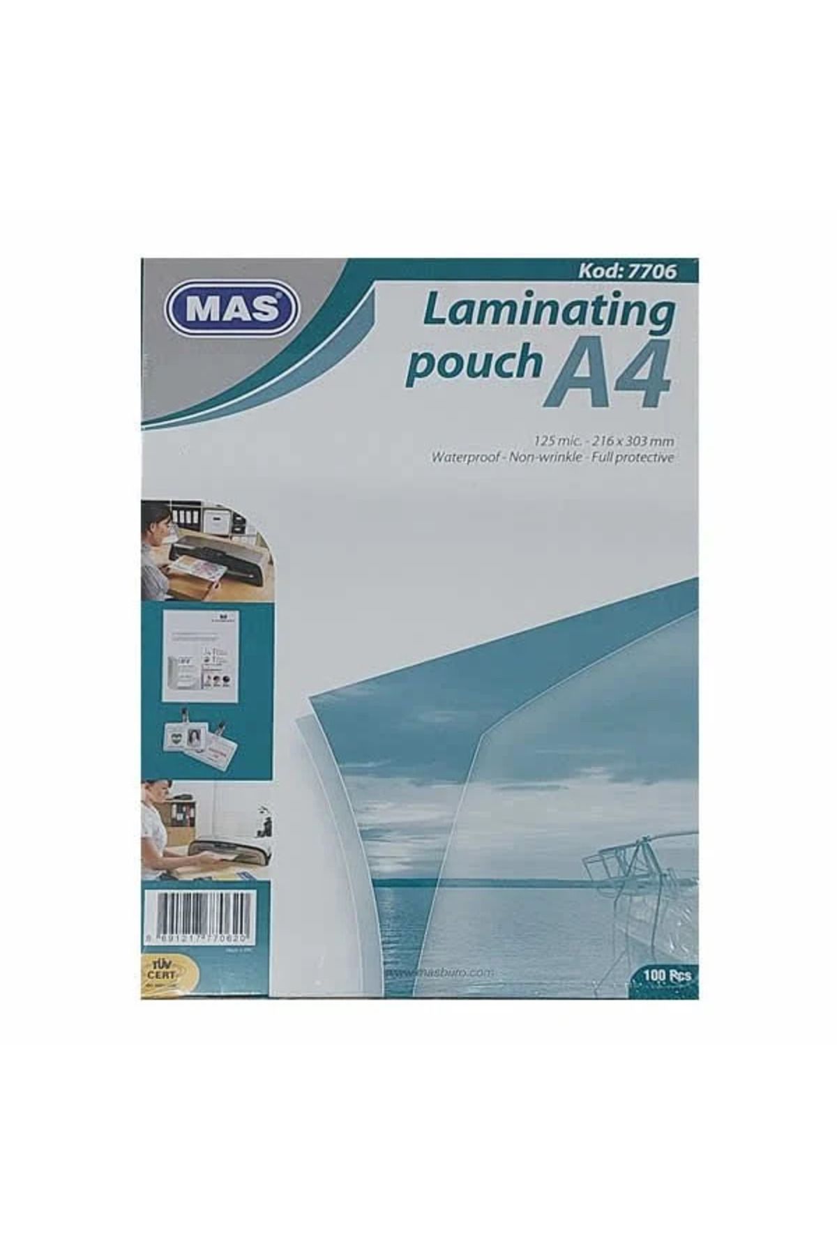 Laminasyon Filmi Parlak A4 125 Mıc 100 Lü 7706 100'lü Paket /