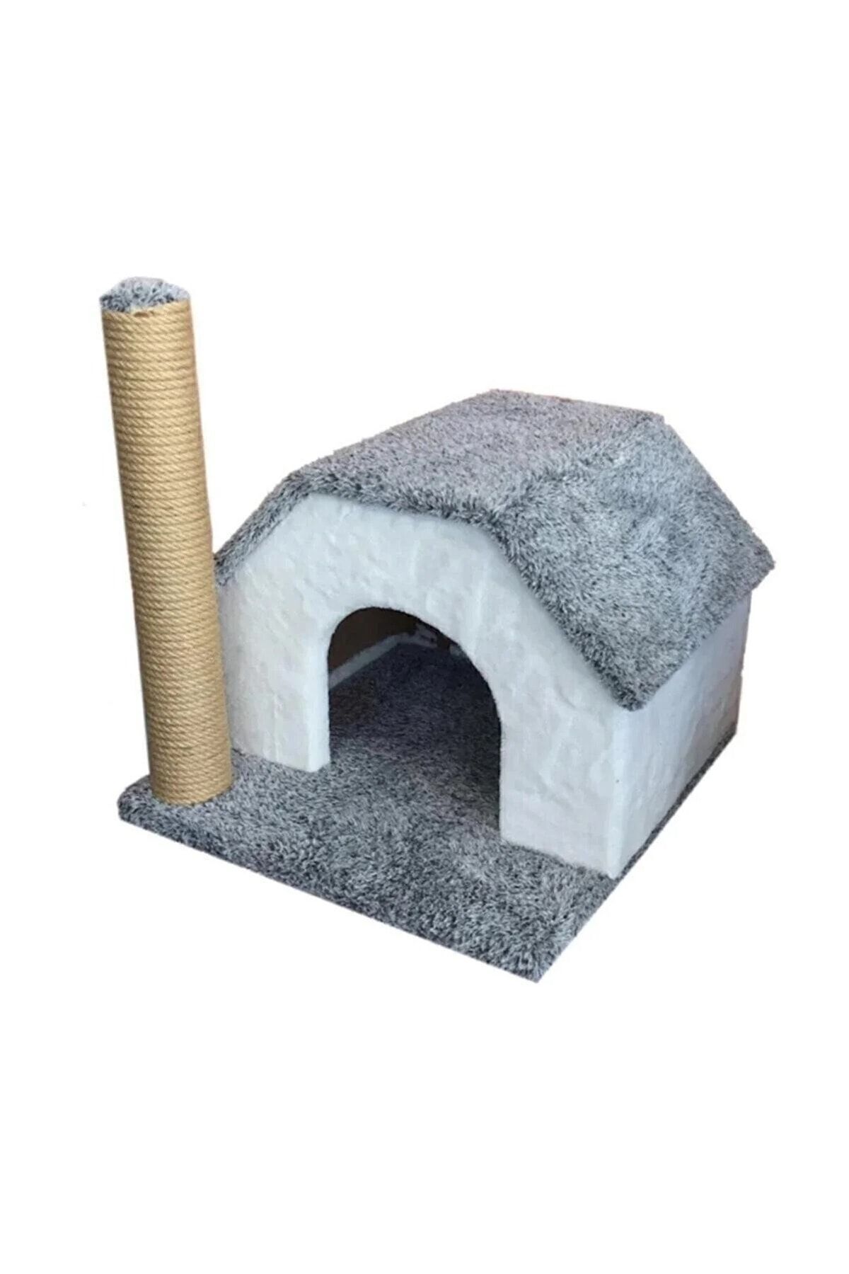 Tek Katlı Kedi Oyun Evi Ve Tırmalama Tahtası Sağlam Ev (ÇOK RENKLİ)