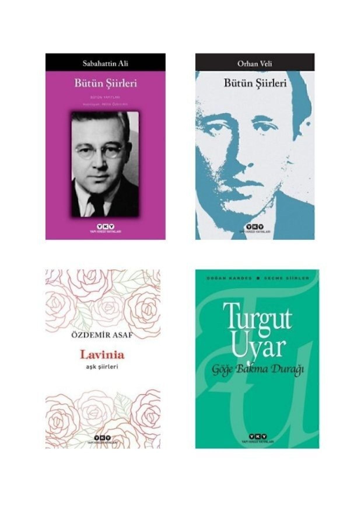 Sabahattin Ali - Özdemir Asaf - Turgut Uyar - Orhan Veli Şiirleri 4 Kitap Set