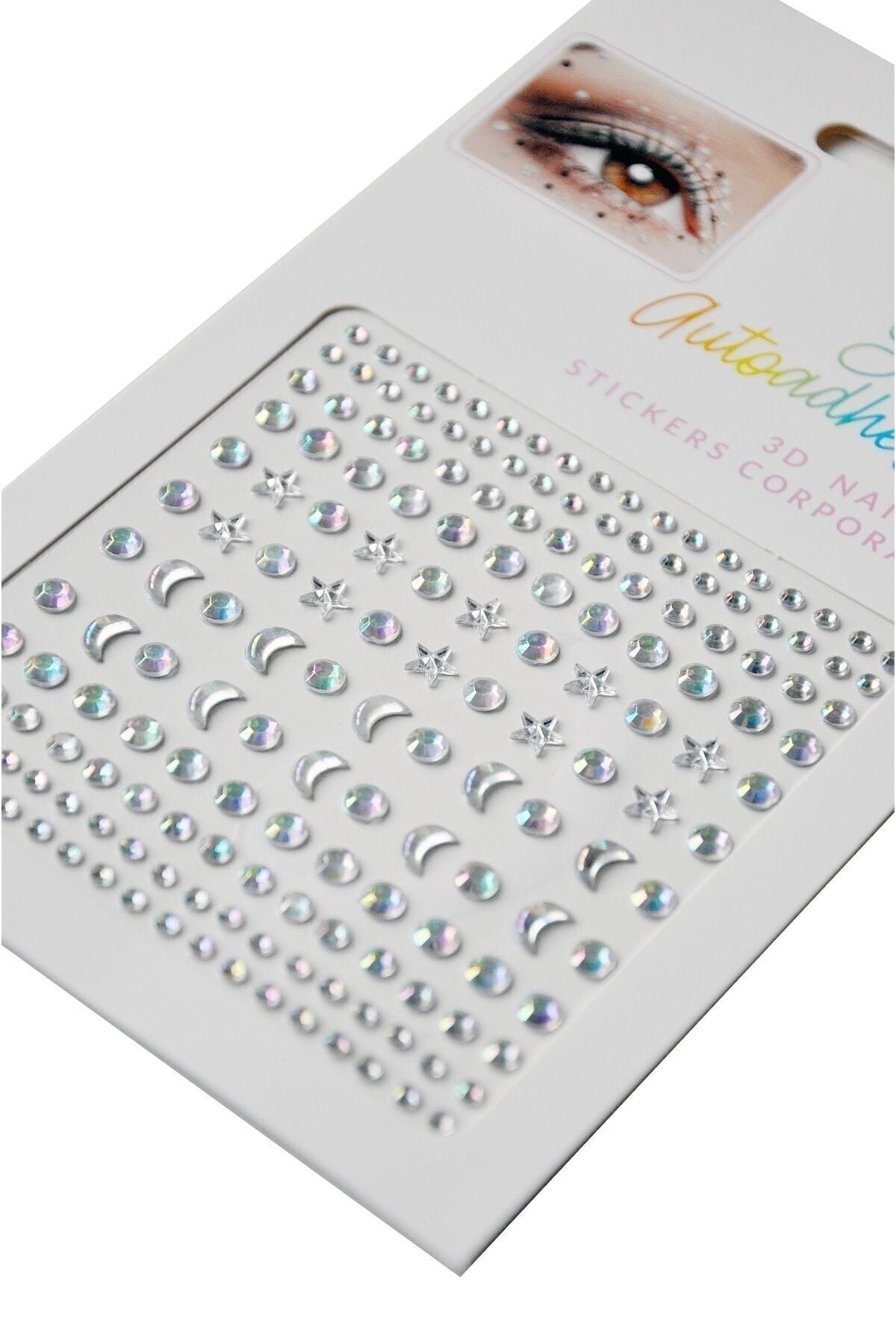 Vücut Ve Yüz Taşı Stickers Tırnak Makyaj Taşı Yapışkan Festival Taşı Kristal Yüz Taşları