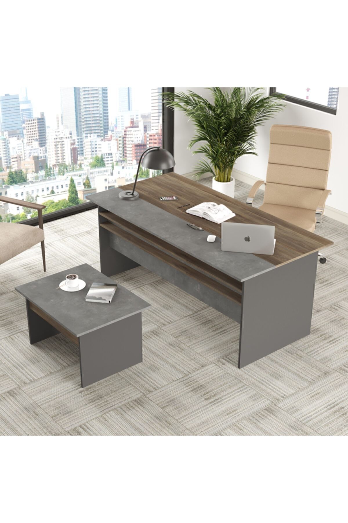 Vista Ab Ofis Büro Masa Takımı Kahve-beton-antrasit Vs6-cga