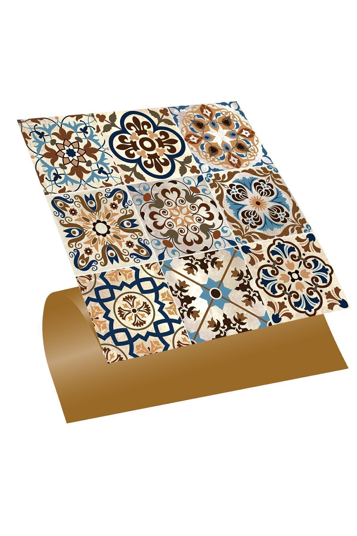 Kendinden Yapışkanlı Tezgah Arası Kaplama Fas 019 Karma Desenli Pvc Karo 30x30 Cm (11 ADET) 1m2