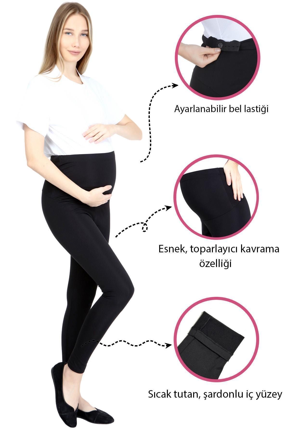Myrb8060 Termal Içi Şardonlu Sıcak Tutan Beli Ayarlanabilir Hamile Tayt