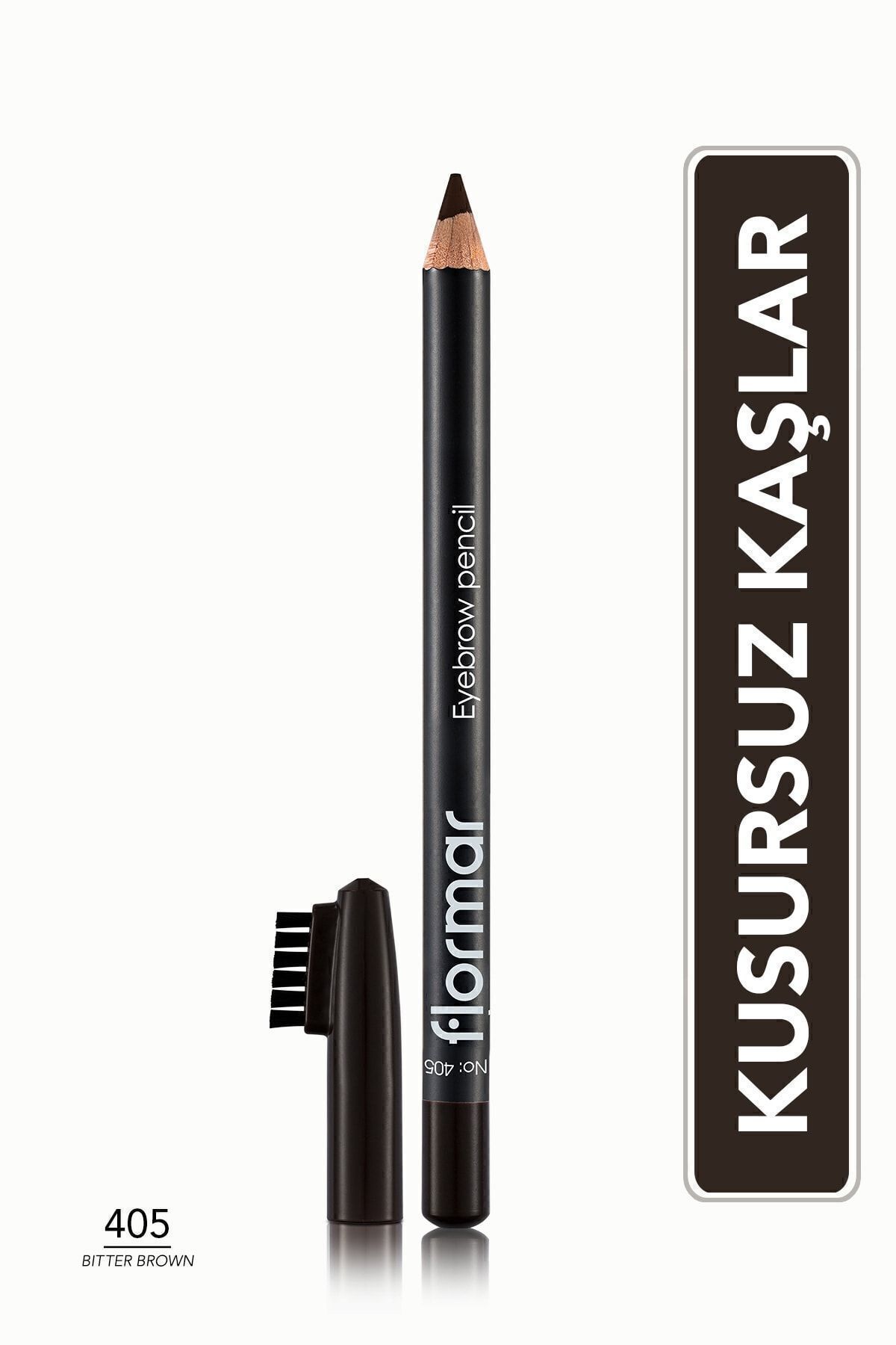 Kapağı Fırçalı Kaş Kalemi (Kahve) - Eyebrow Pencil - 405 Bitter Brown - 8690604278701