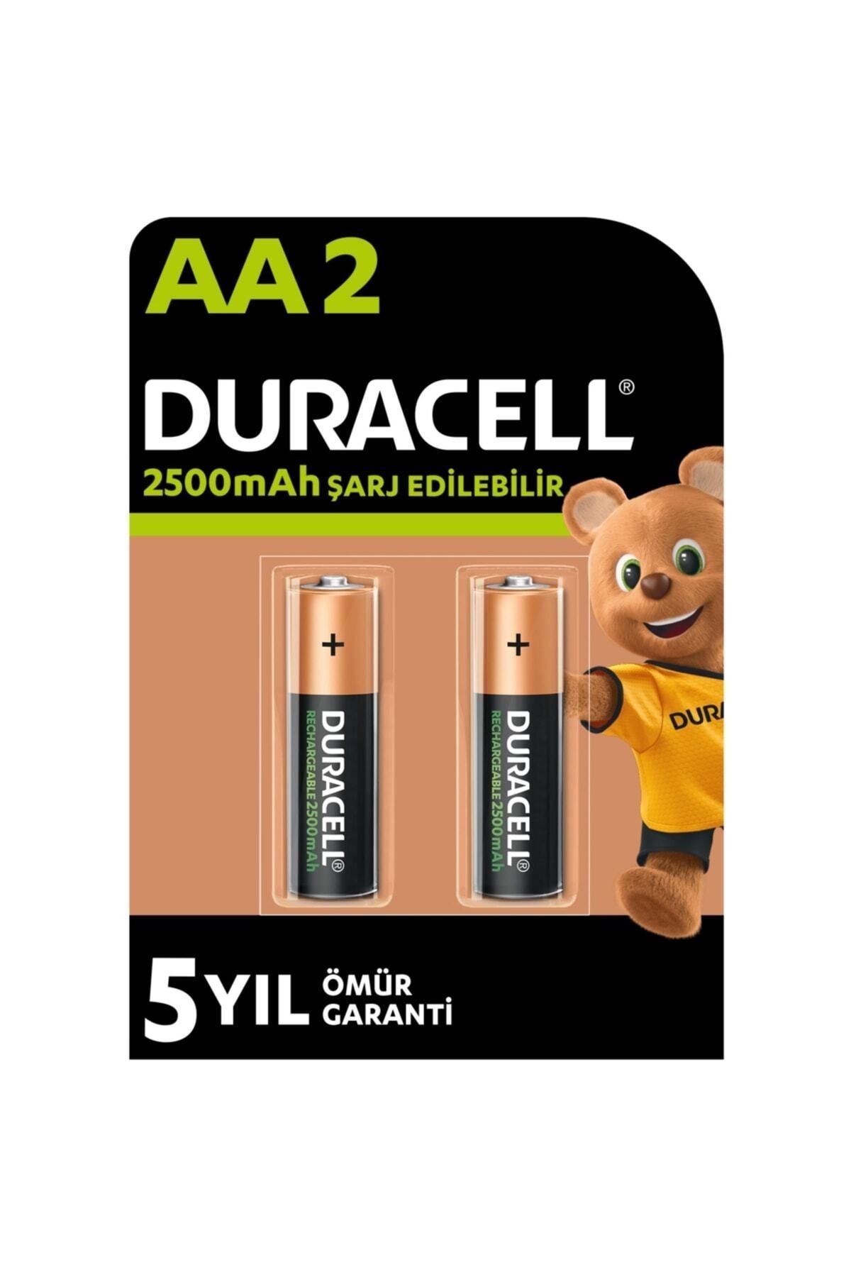 Şarj Edilebilir AA Kalem Pil (2’li Paket), 2500 mAh NiMH
