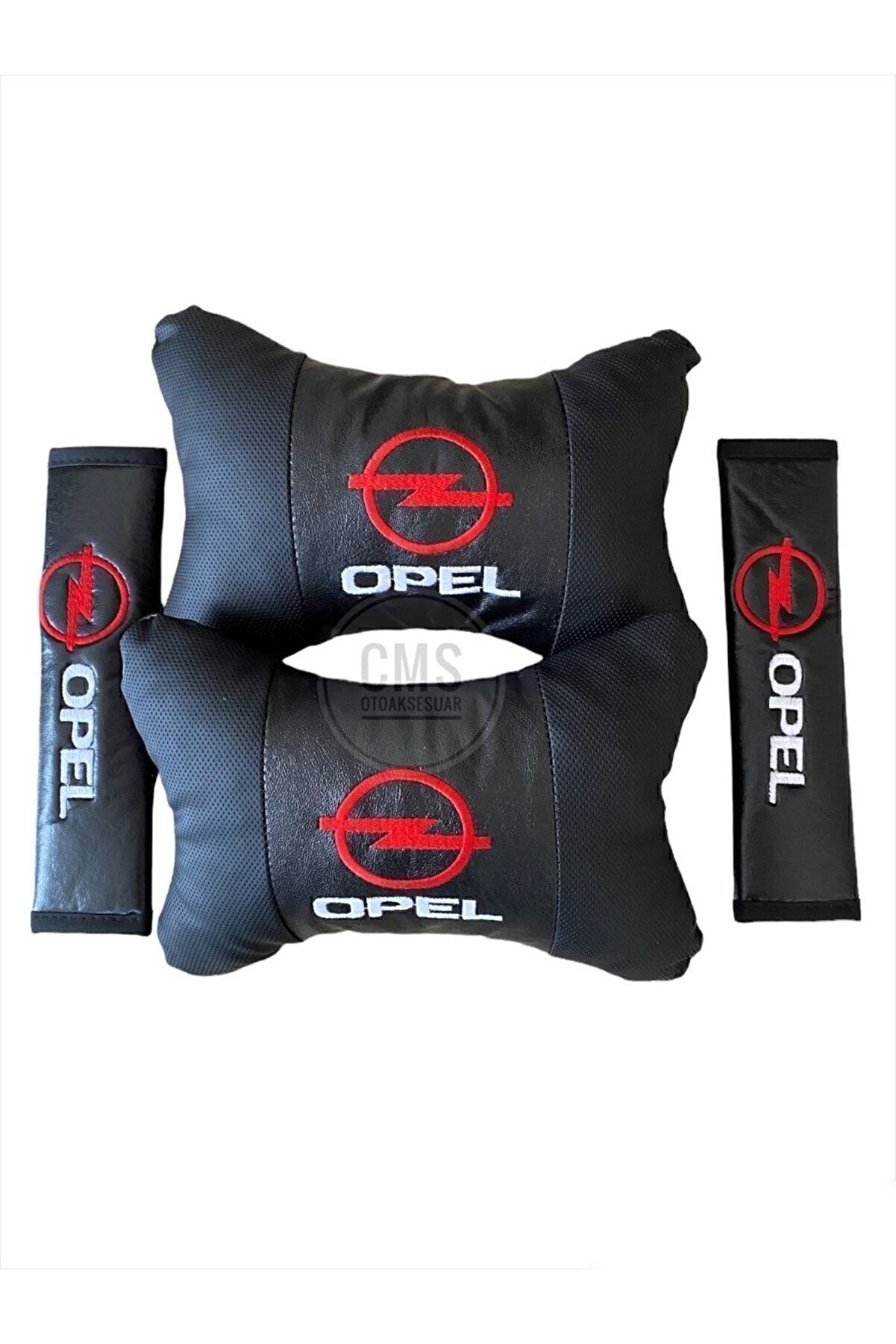 Opel Uyumlu Deri Yastık + Kemer Pedi 2'li Konfor Seti - Opel Set