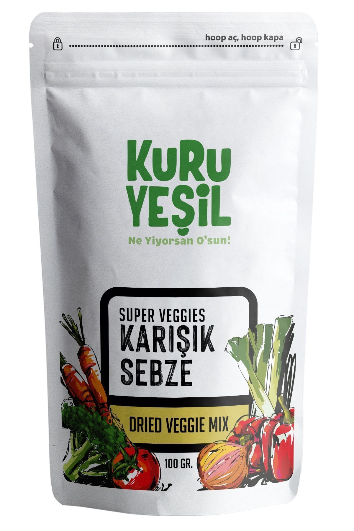 Kurutulmuş Sebze Karışımı - Dried Vegetables - Mix- Granül Karışık Sebze - 100 gr