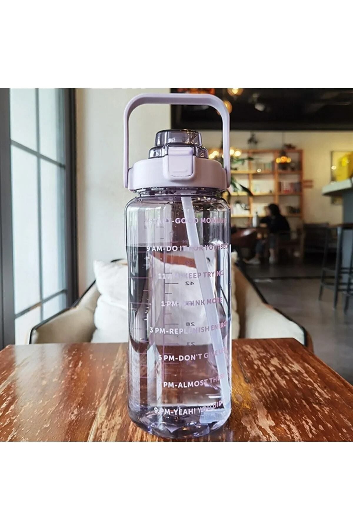Şeffaf Motivasyon Matara 2000 ml Suluk Su Şişesi - Bpa Içermez