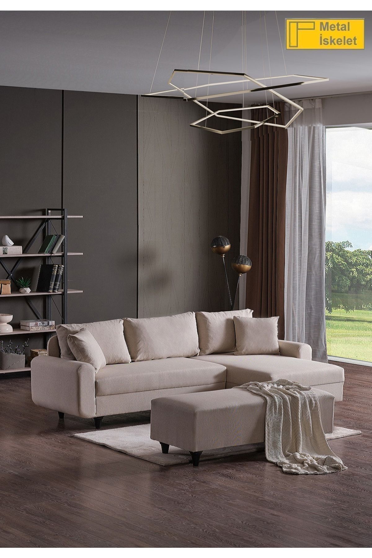 Corner Flavia Köşe Takımı Puflu