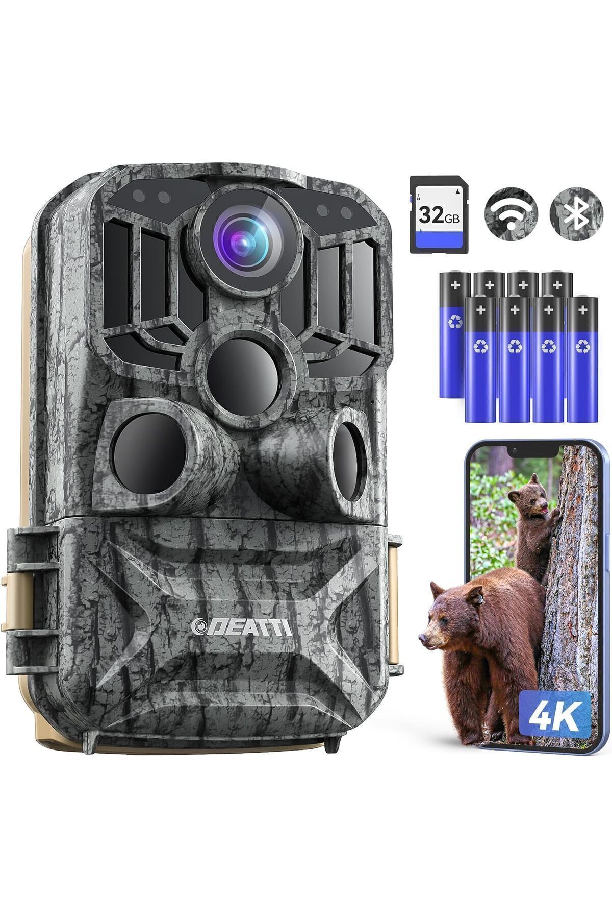Trail Oyun Kamerası - Gece Görüşlü 4K 48MP Av Kamerası 0.1s Tetik Hareket Aktif