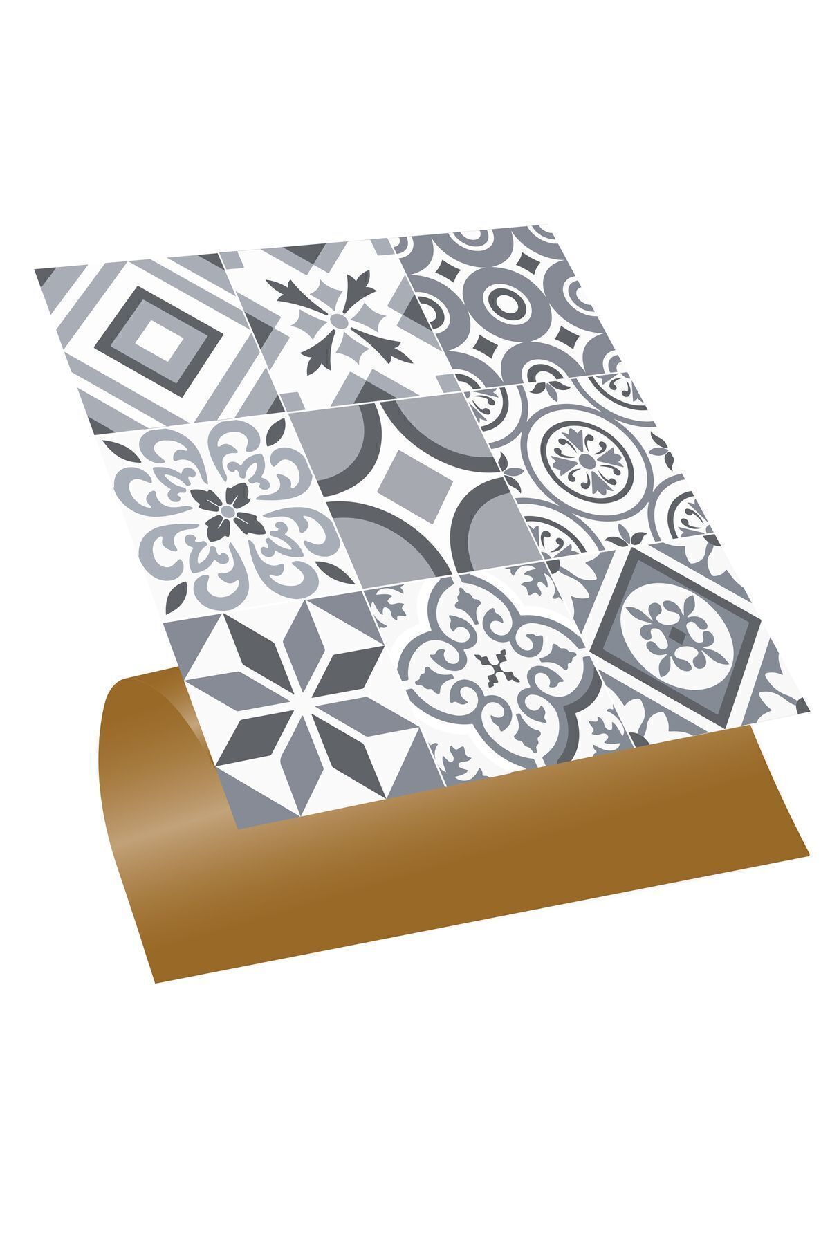 Kendinden Yapışkanlı Geometrik 019 Karma Desenli Pvc Karo 30x30 Cm (11 ADET) 1m2