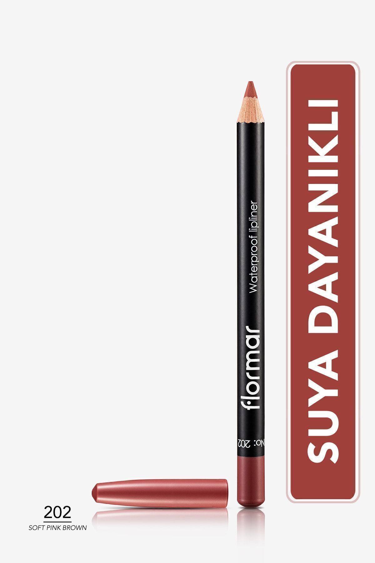 Suya Dayanıklı Dudak Kalemi (BORDO) - Waterproof Lipliner - 202 Soft Pink Brown - 8690604111022