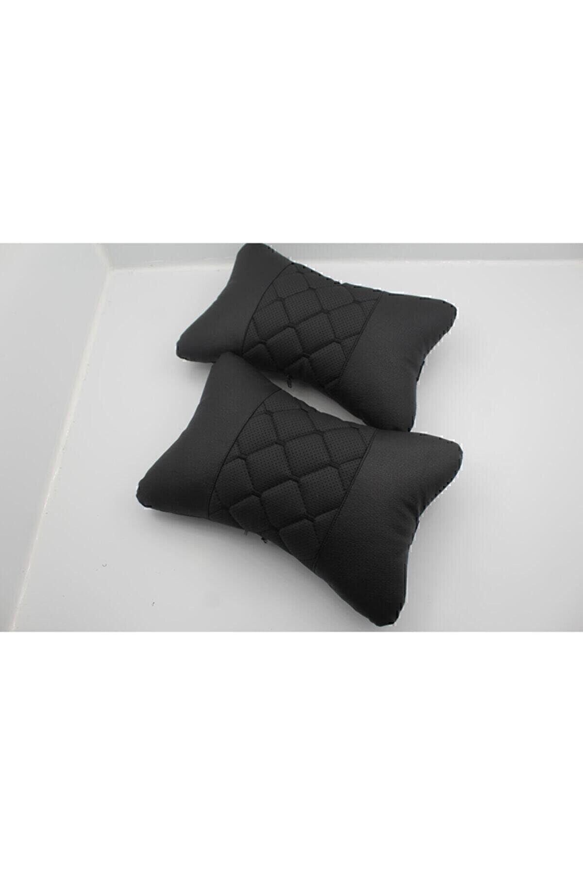 2 Li Ortopedik Oto Boyun Yastığı Siyah Desenli