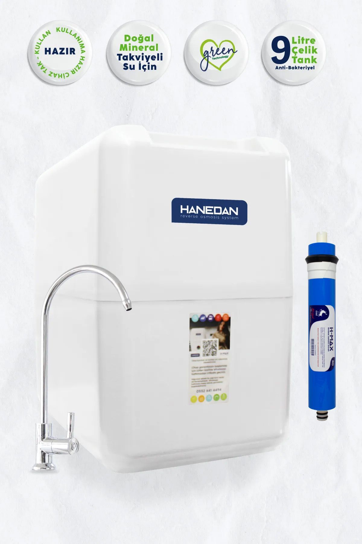 80 Gpd Membranlı 11 Aşama 9 Litre Tanklı Su Arıtma Cihazı
