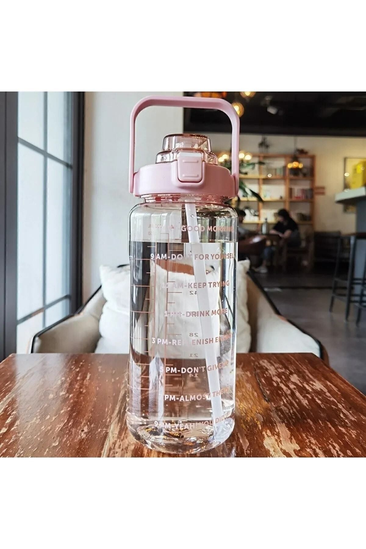 Şeffaf Motivasyon Matara 2000 ml Suluk Su Şişesi - Bpa Içermez