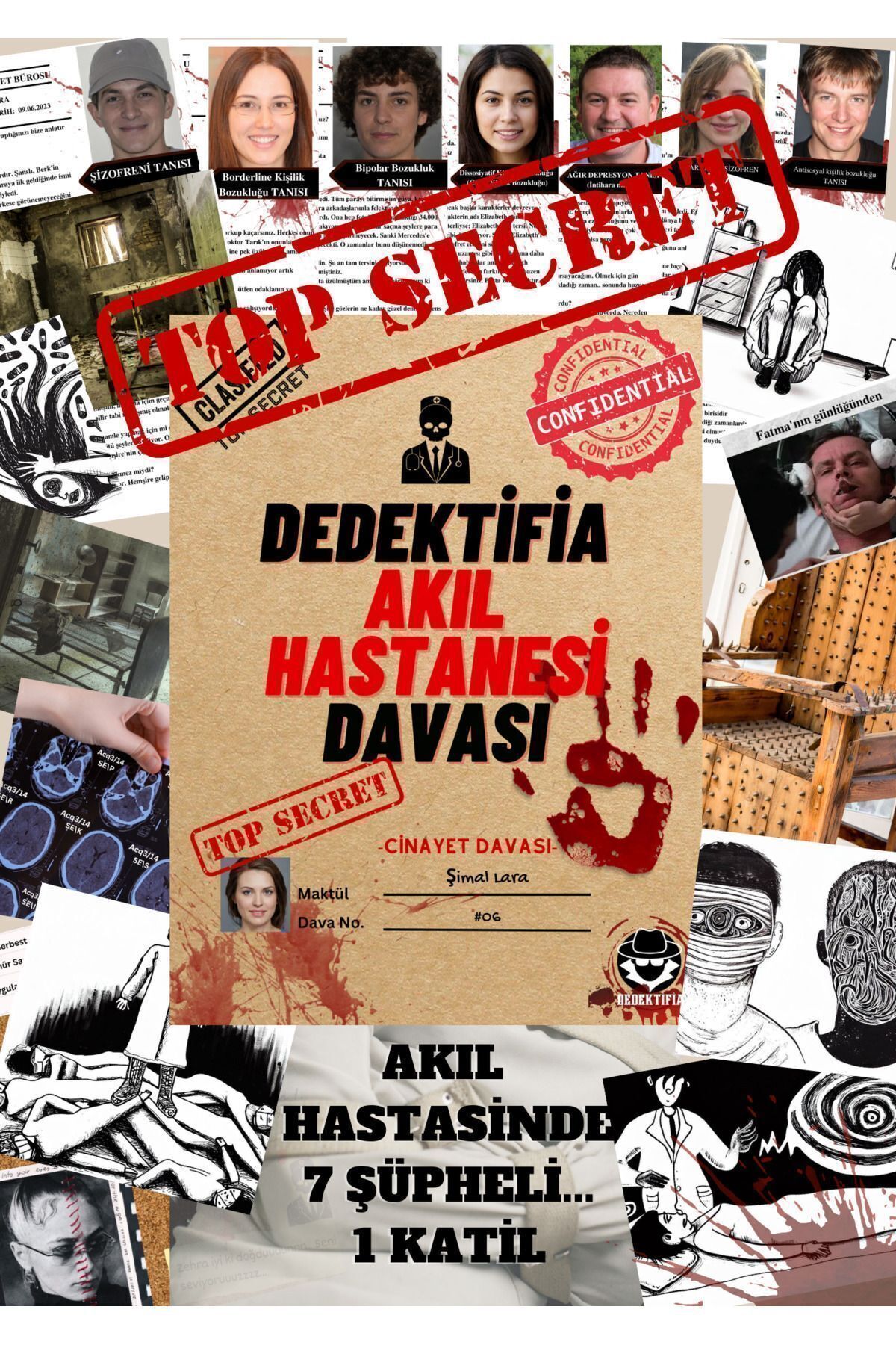 Akıl Hastanesi Dedektiflik Oyunu, Cinayet Çözme ve Katili Bulma Oyunu, Suçluyu Bulma- Dedektif Oyunu