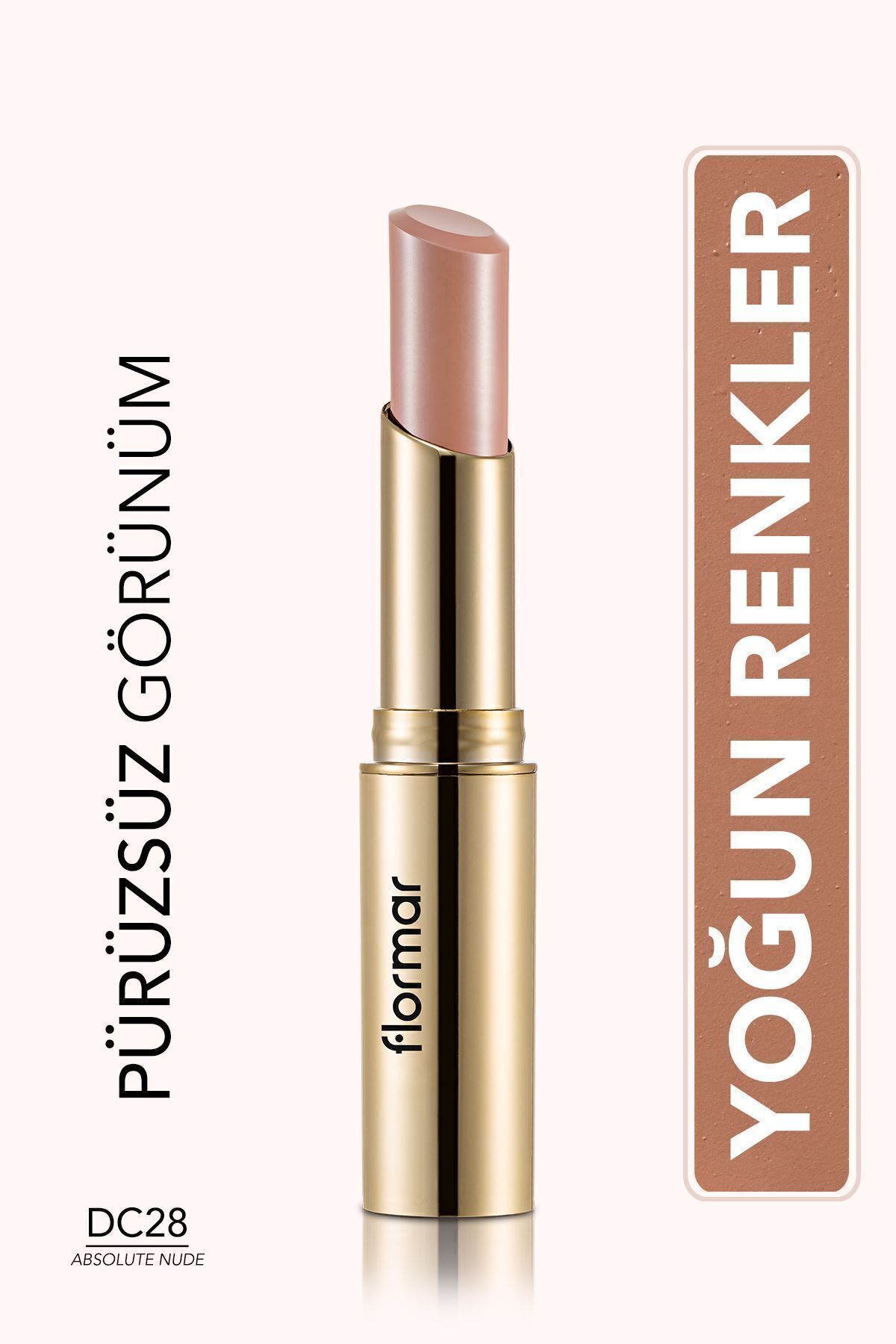 Kaşmir Dokulu Yarı Mat Stik Ruj (Açık Nude) - Deluxe Cashmere Lipstick Stylo - DC28 - 8690604185306
