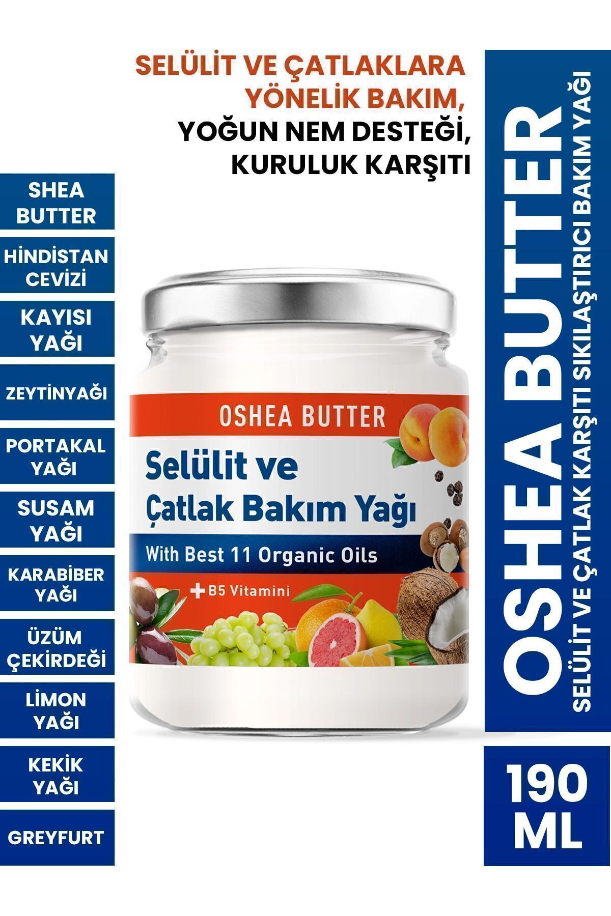 Procsın Oshea Butter Selülit Ve Çatlak Karşıtı Sıkılaştırıcı Bakım Yağı 190 Ml