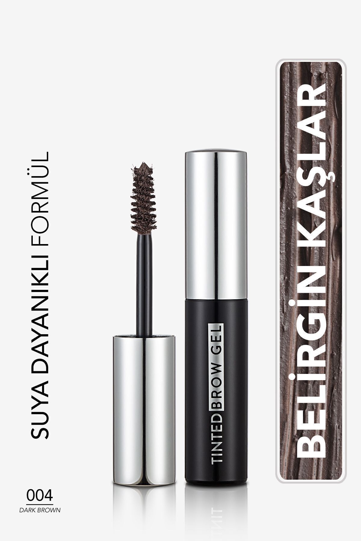 Sudan Etkilenmeyen Kaş Maskarası (KOYU KAHVE) - Tinted Brow Gel - 004 Dark Brown - 8682536034784