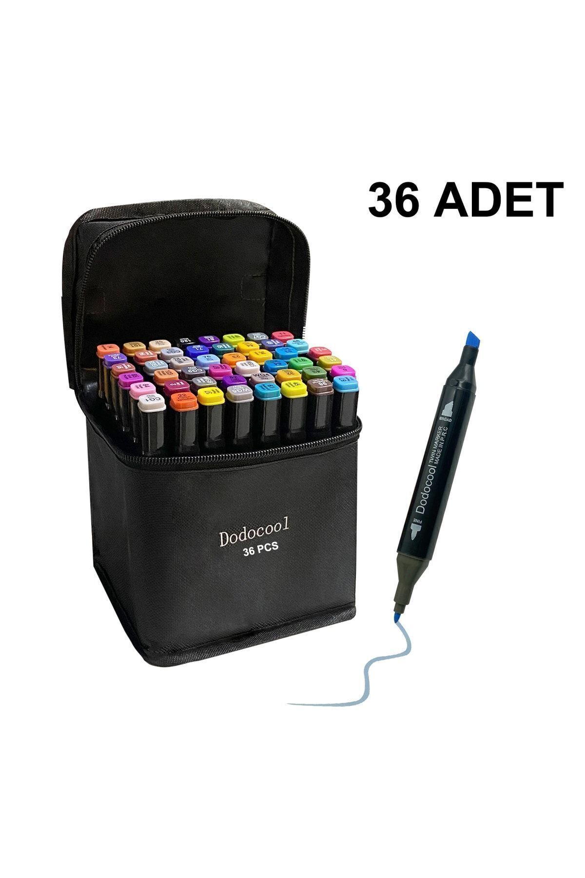 36’lı Çift Uçlu Touch Marker Art Tasarım Kalem Seti Stand Ve Çanta Hediyeli Ithal Ürün