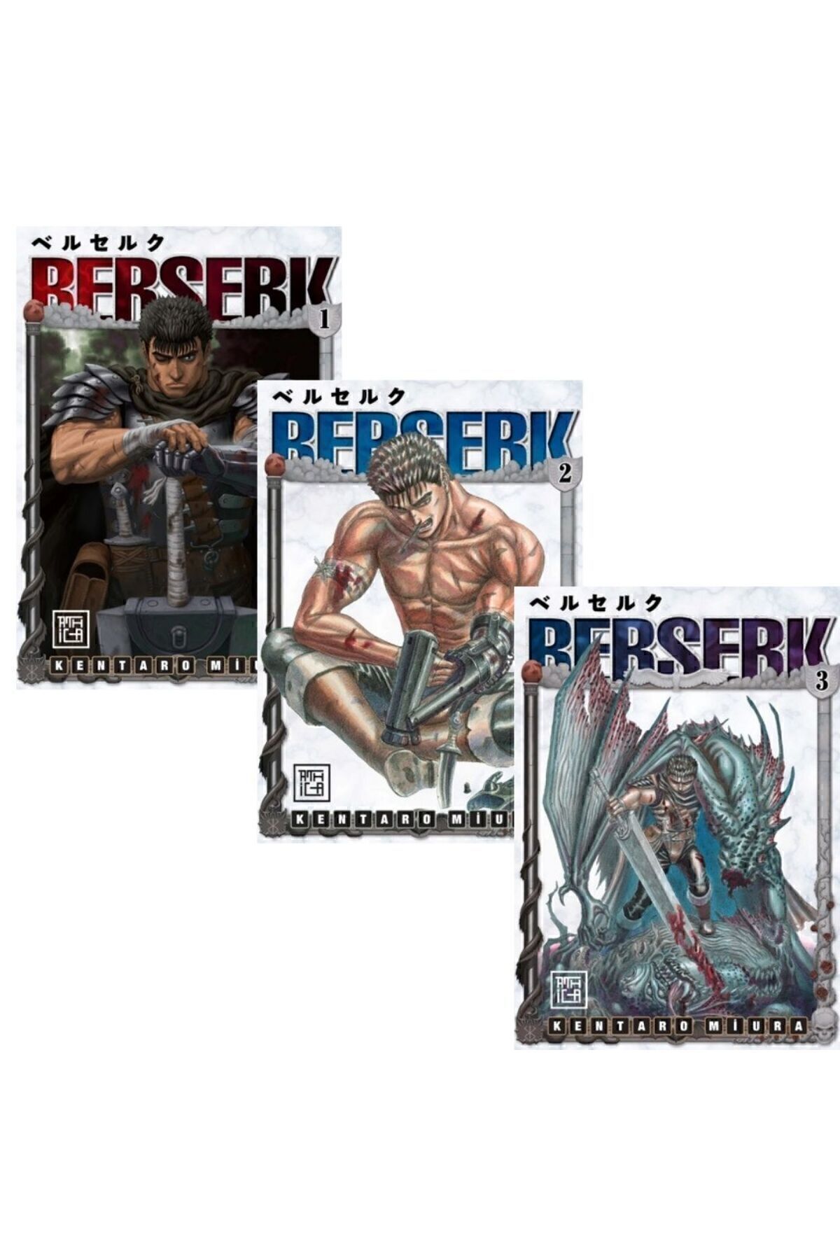 Kentaro Miura / Berserk Cilt 1/2/3 Set