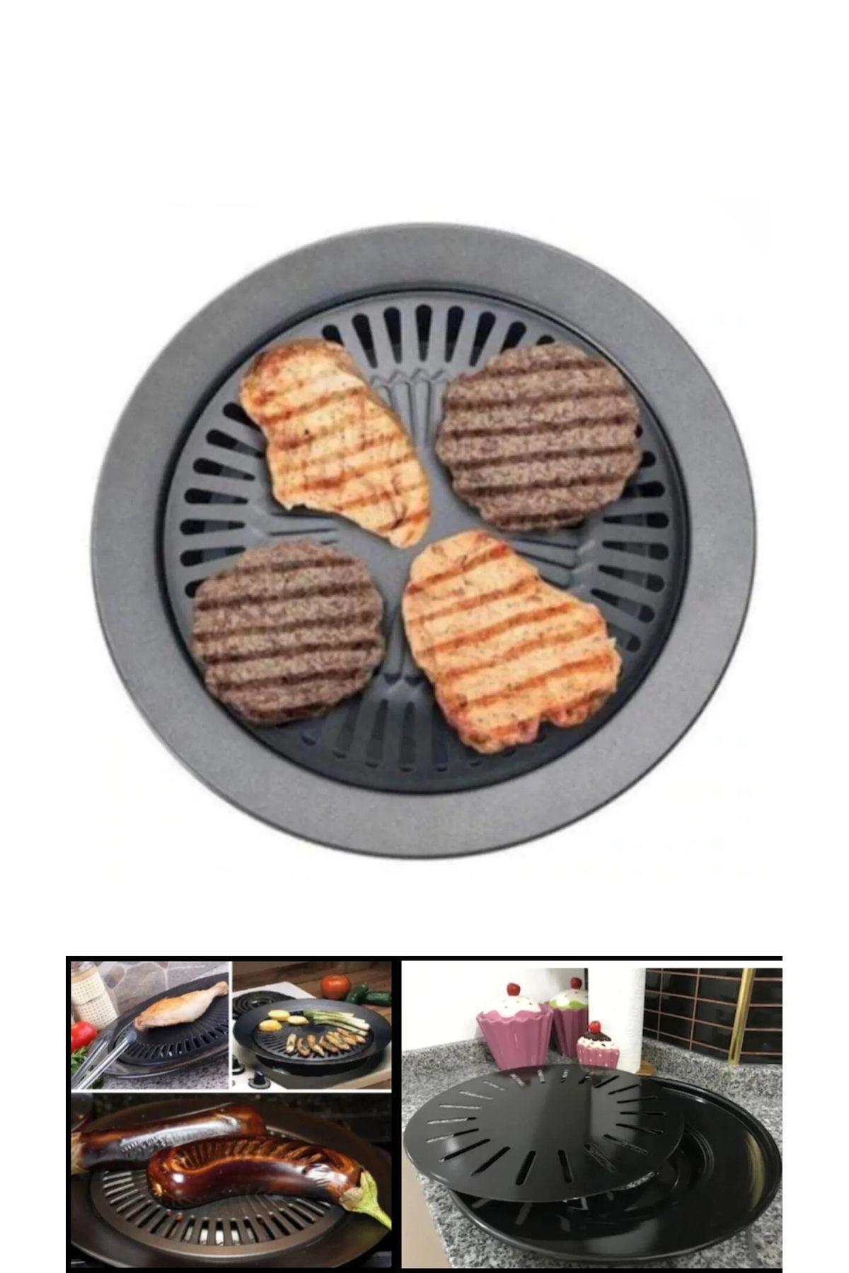 Mucize Izgara Stovetop Grill Ocak Üstü Yanmaz Yapışmaz Dumansız Grill