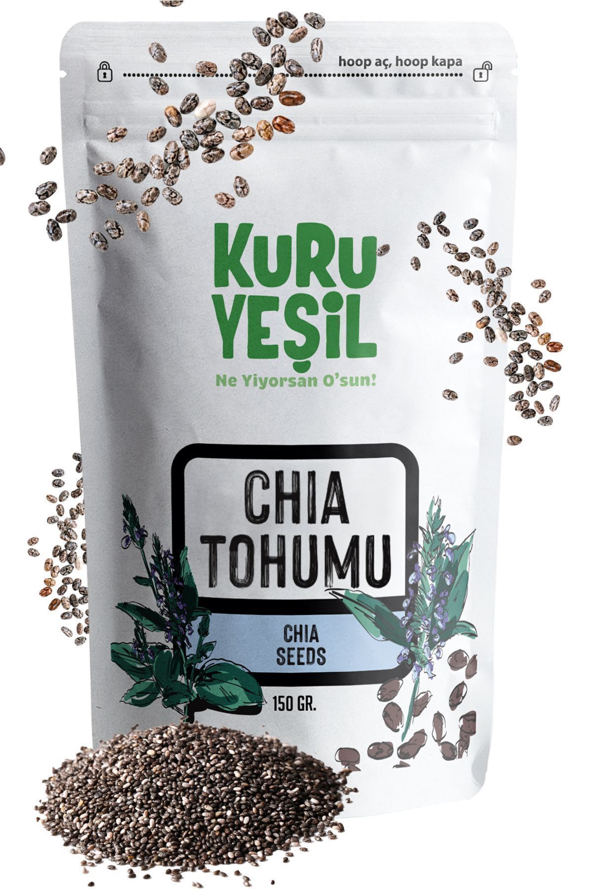 Chia Tohumu-glutensiz Chia Tohumu-chia Seed- Gluten Free-150 gr