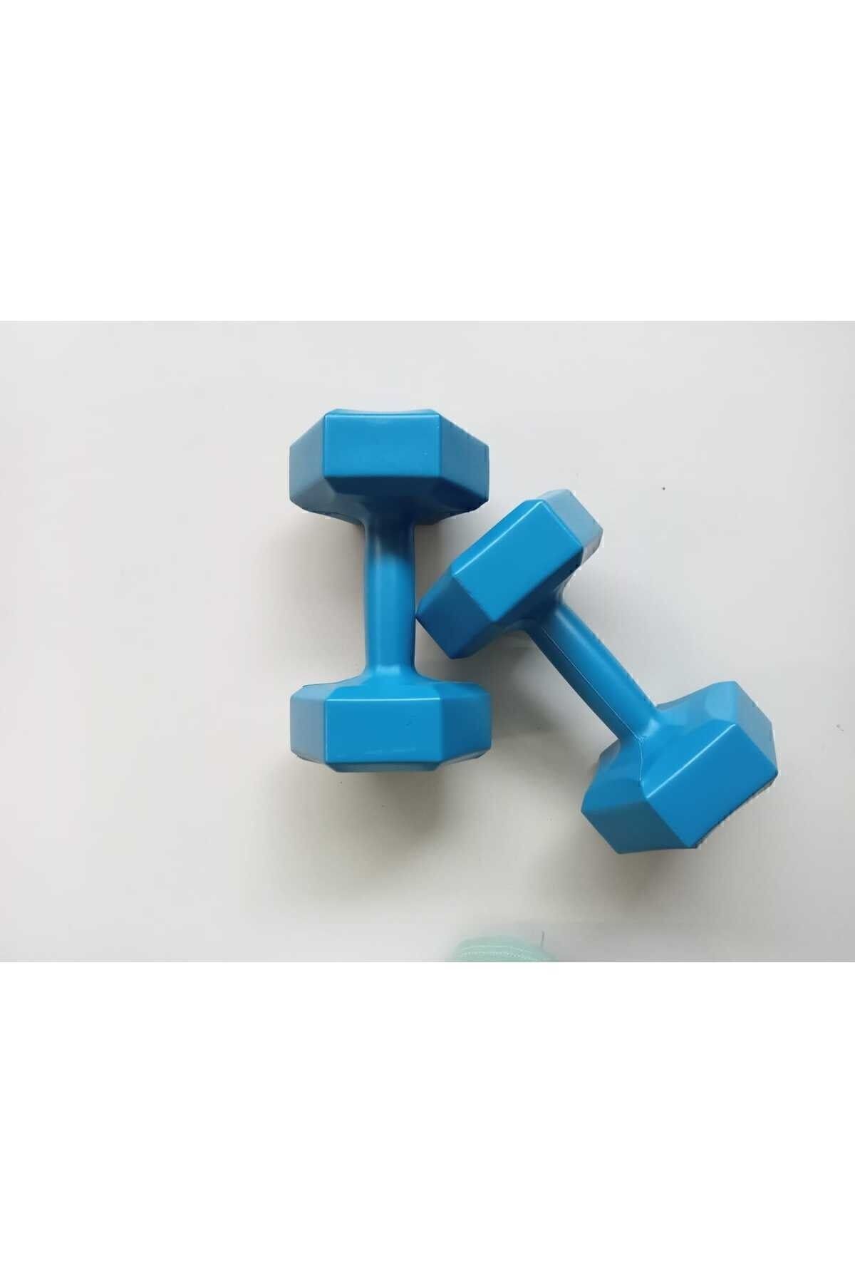 Tritex 2kg X 2 Adet Köşeli Plastk Mavi Dambıl Ağırlık Seti