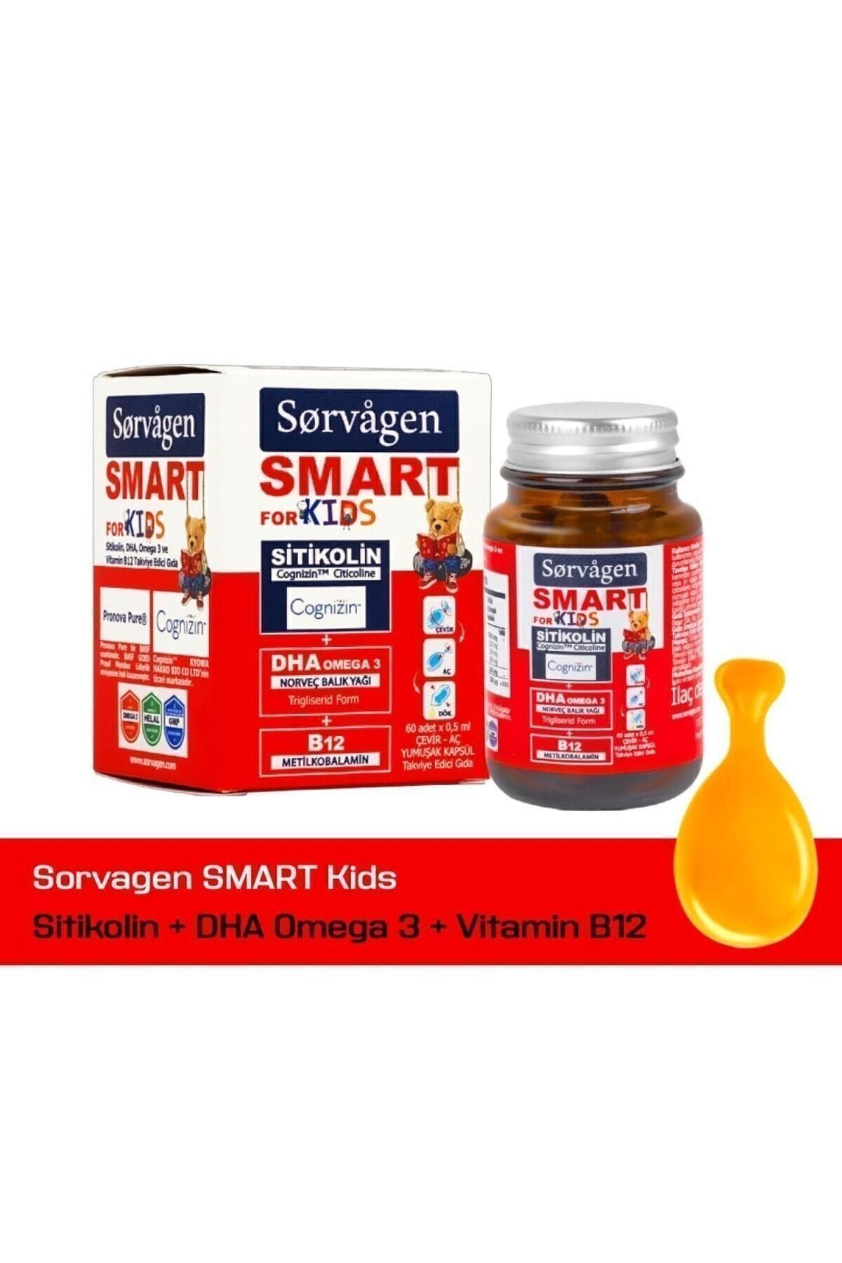 Smart Kids Sitikolin Dha Omega 3 Norveç Balık Yağı B12 60 Kapsül