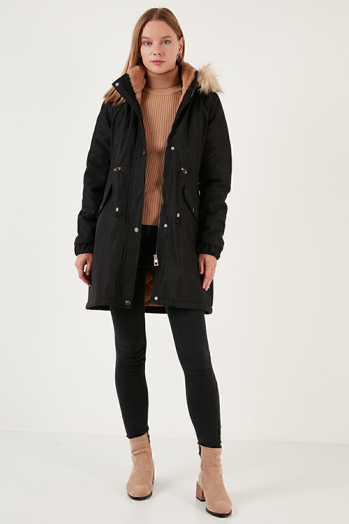 Regular Fit Suni Kürklü Sabit Kapüşonlu Parka PARKA 6403346