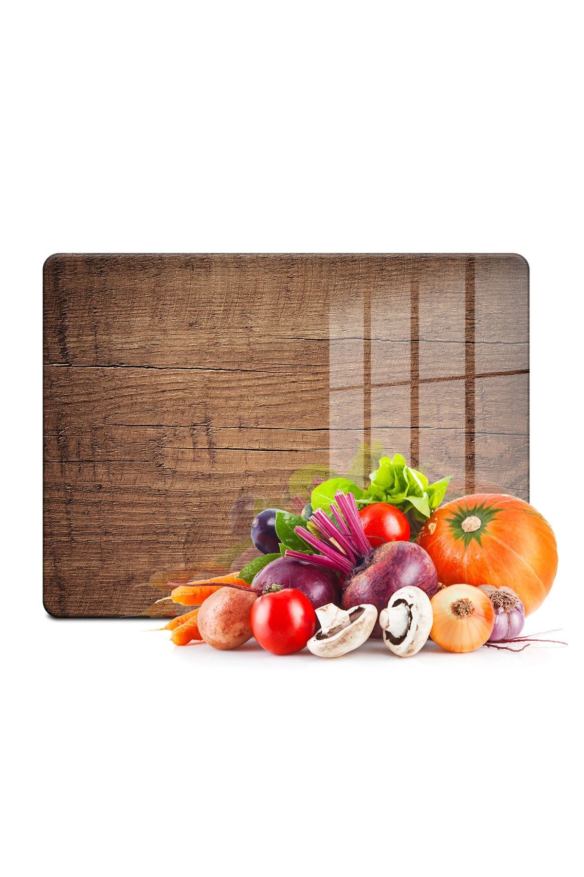 Cam Kesme Tahtası Ve Sunumluk Eski Ahşap Görünümlü 30cm X 40cm