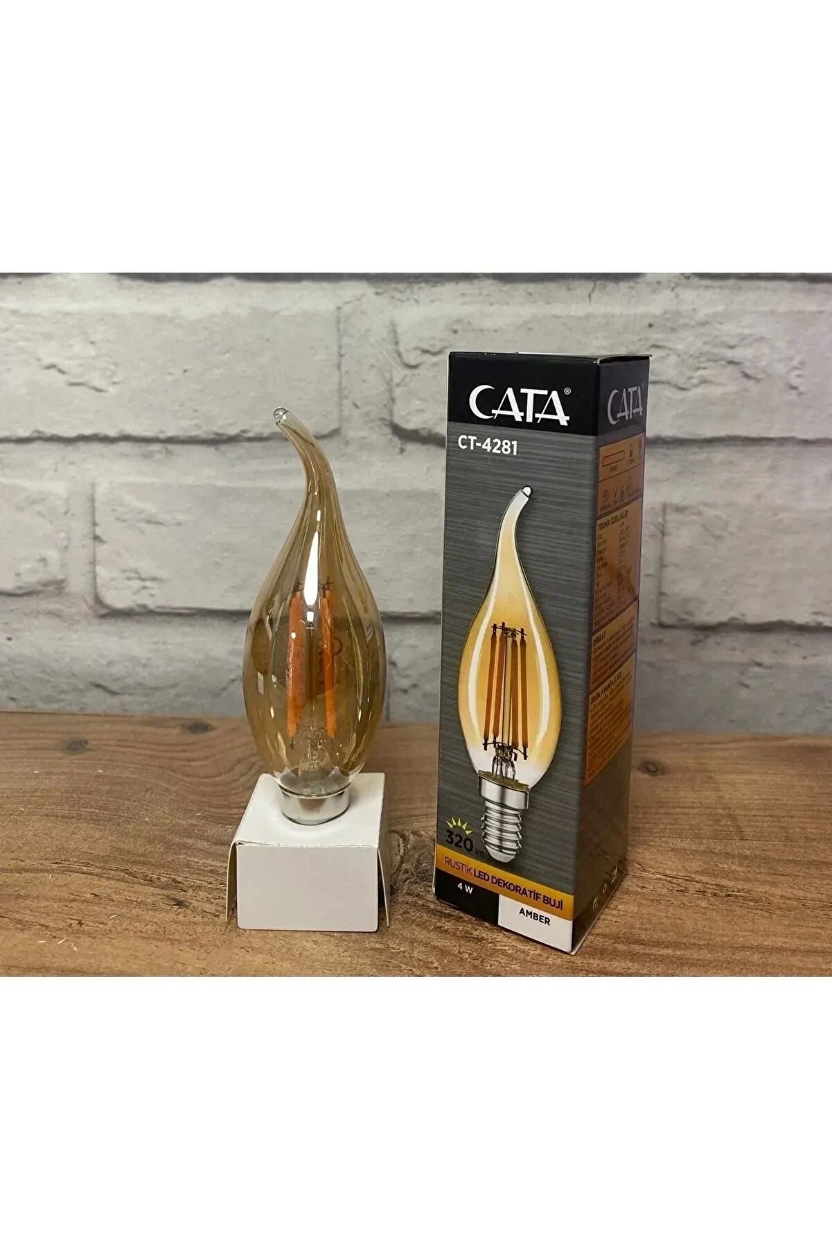 4281 4W Amber Rustik Kıvrık Mum Led Ampul E14 Duy AMBER RENK