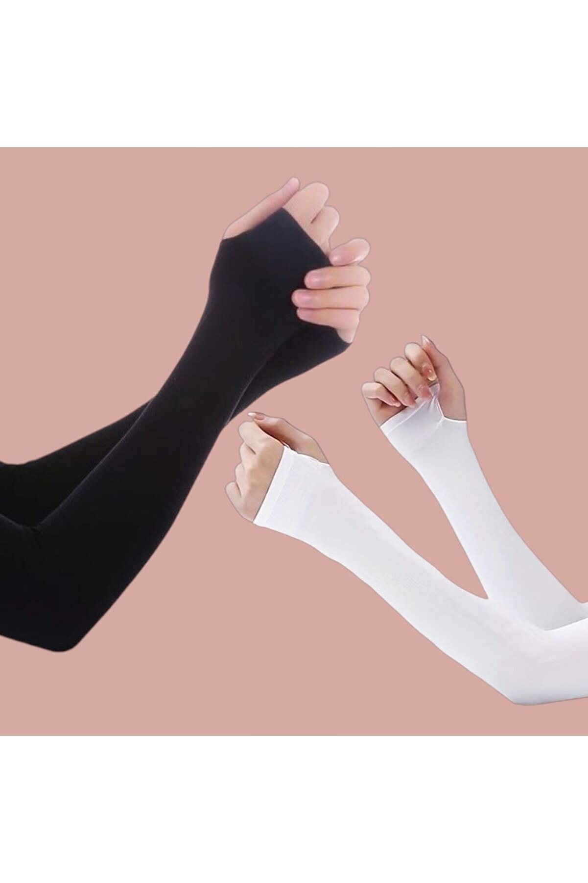 2 li parmak geçmeli kolluk siyah beyaz