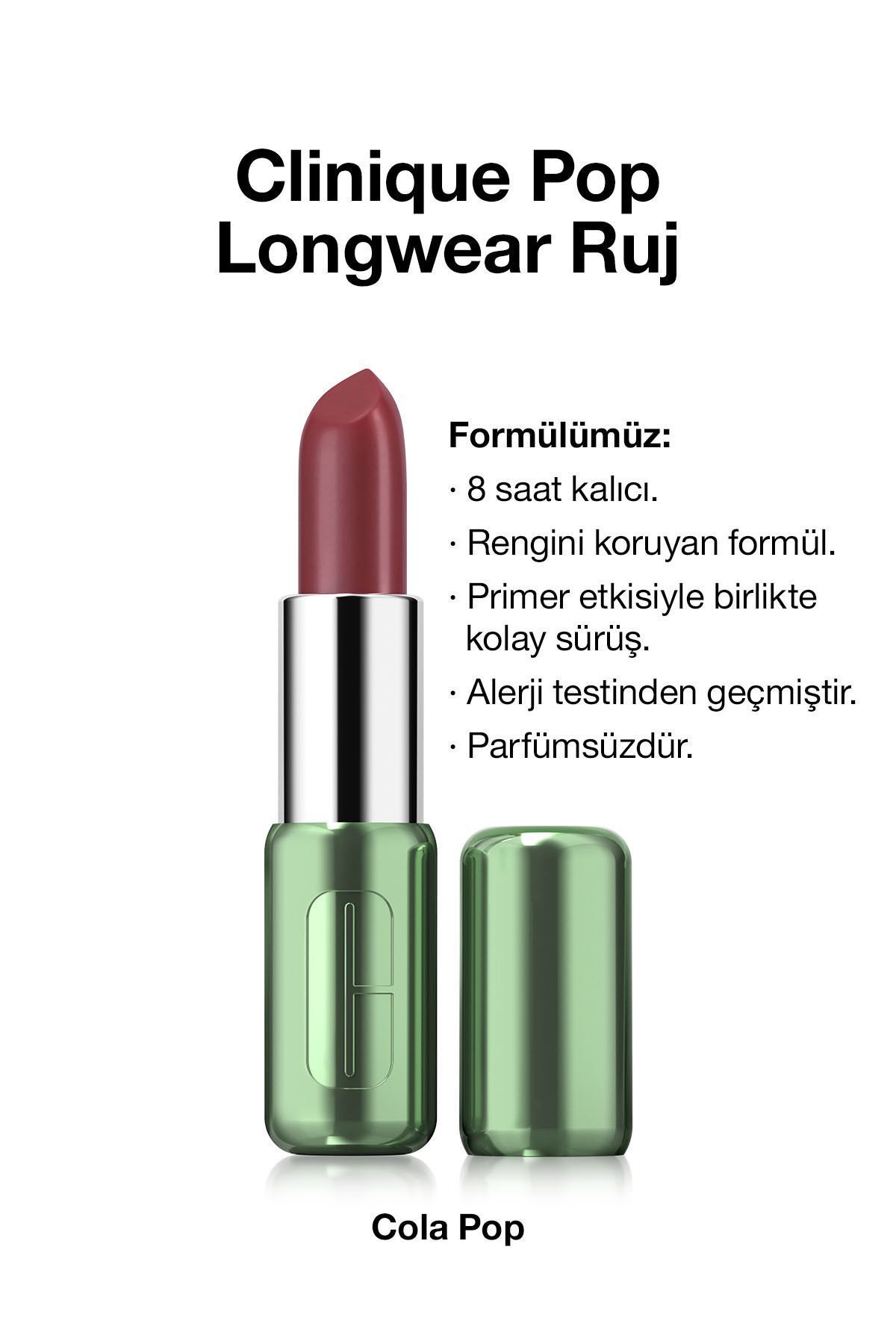 Pop Longwear™ Gün Boyu Kalıcı Ruj - Renk: Cola Pop 3.9g | Saten Bitiş
