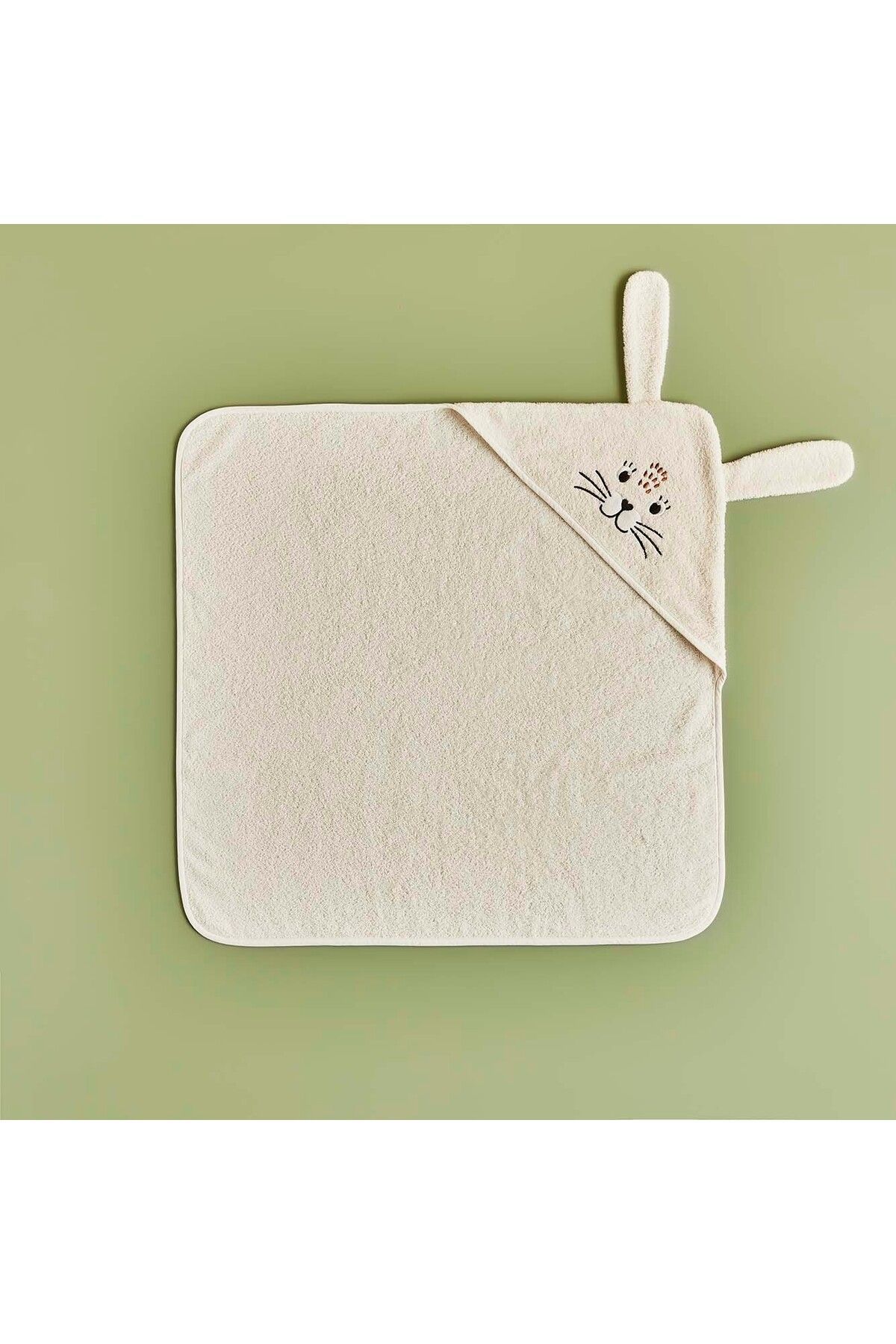 %100 Pamuk Rabbit Kundak Havlu Ekru (75X75 CM)