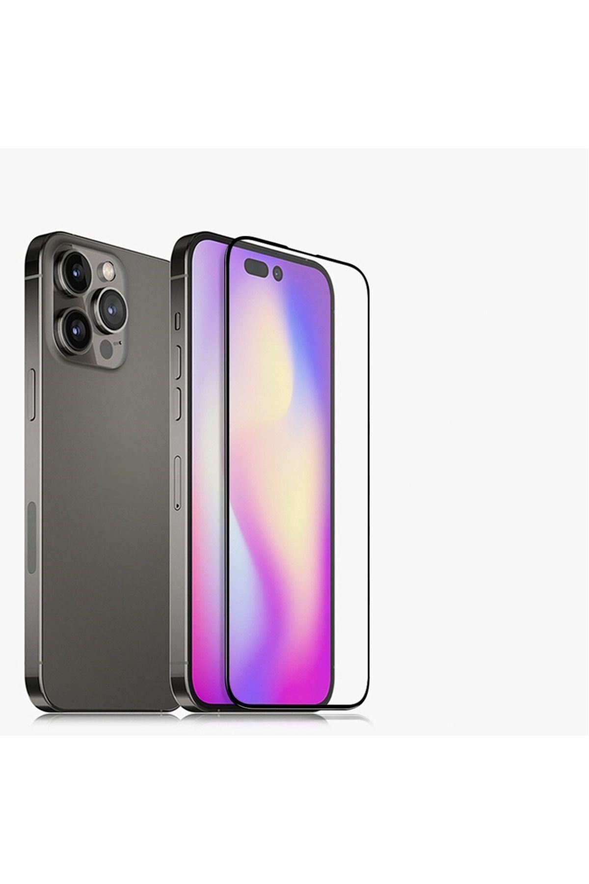 Apple iPhone 15 Pro Max Uyumlu Tam Kapatan Tamperli Cam Ekran Koruyucu Kırılmaz Cam