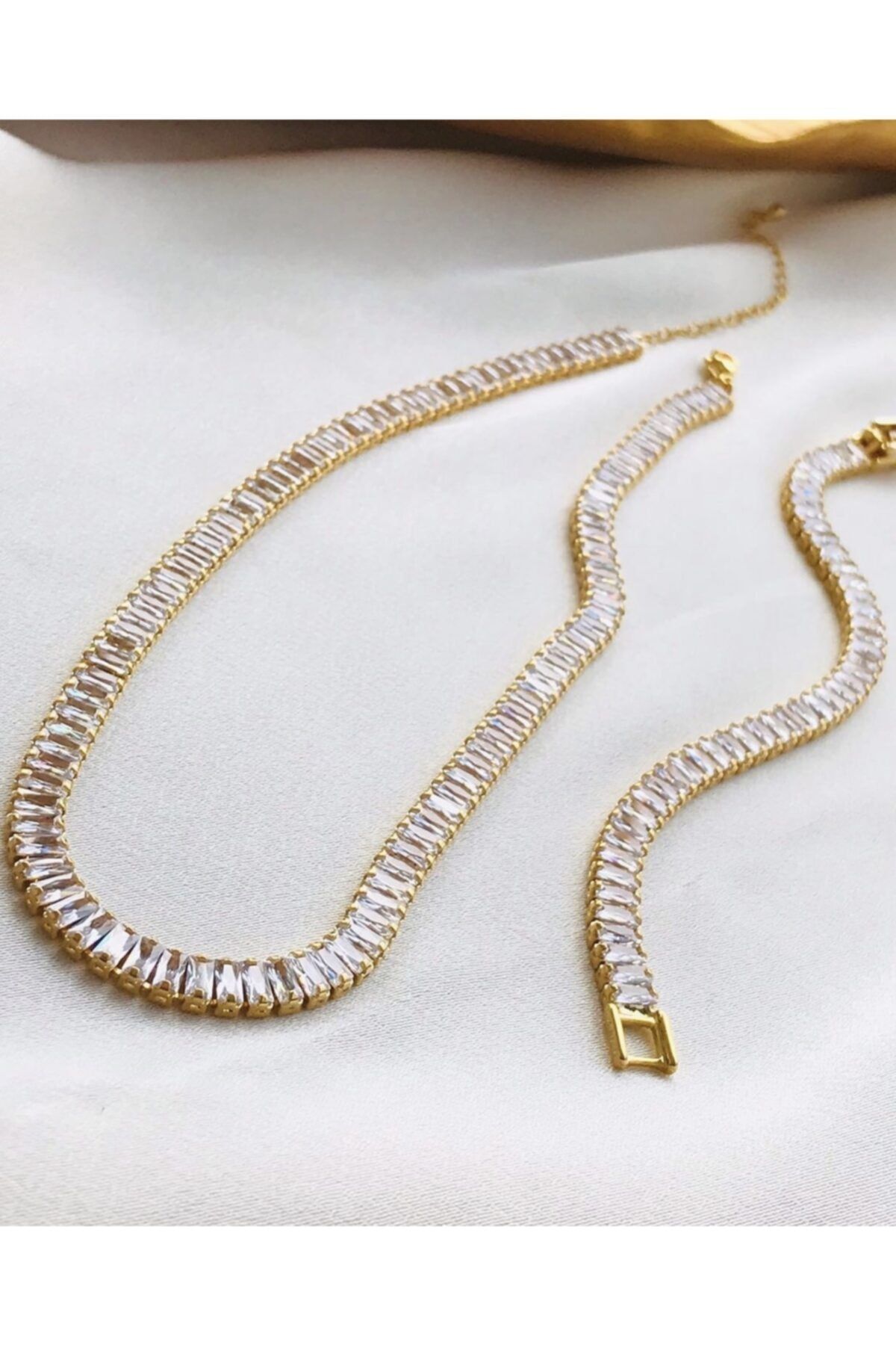 Gold Su Yolu Kolye Bileklik Set