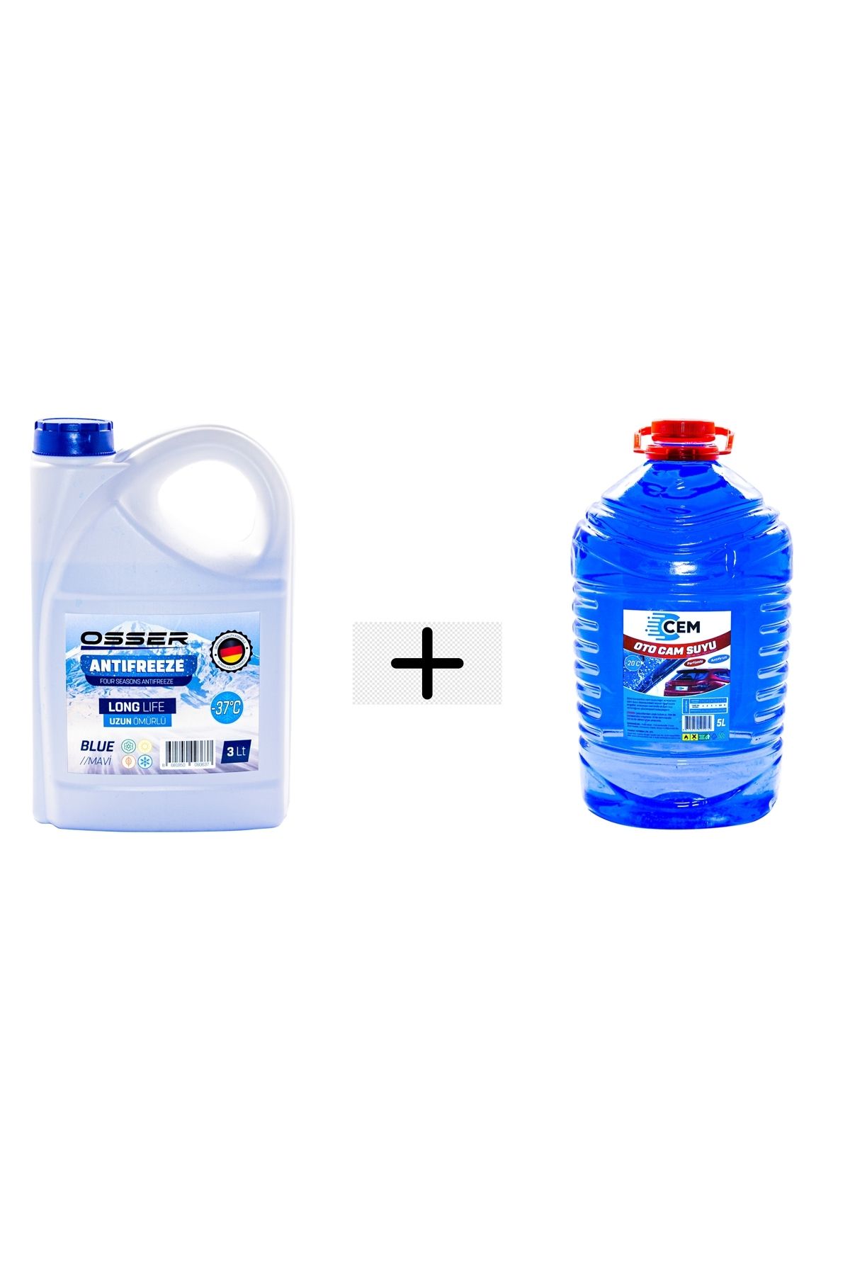 Car Care Kışlık Set (cam Suyu 5 Lt Antifrizli -20 Derece Mavi Antifriz 3 Lt -37 Derec