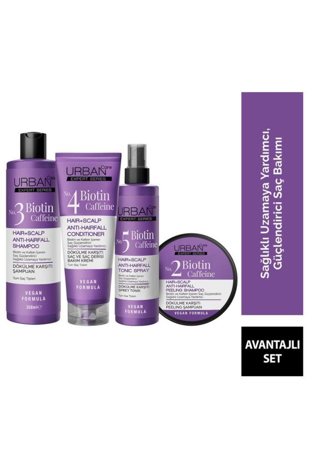 Expert Biotin ve Kafein Dökülme Karşıtı Peeling Şampuan Krem Tonik 4lü Set-vegan