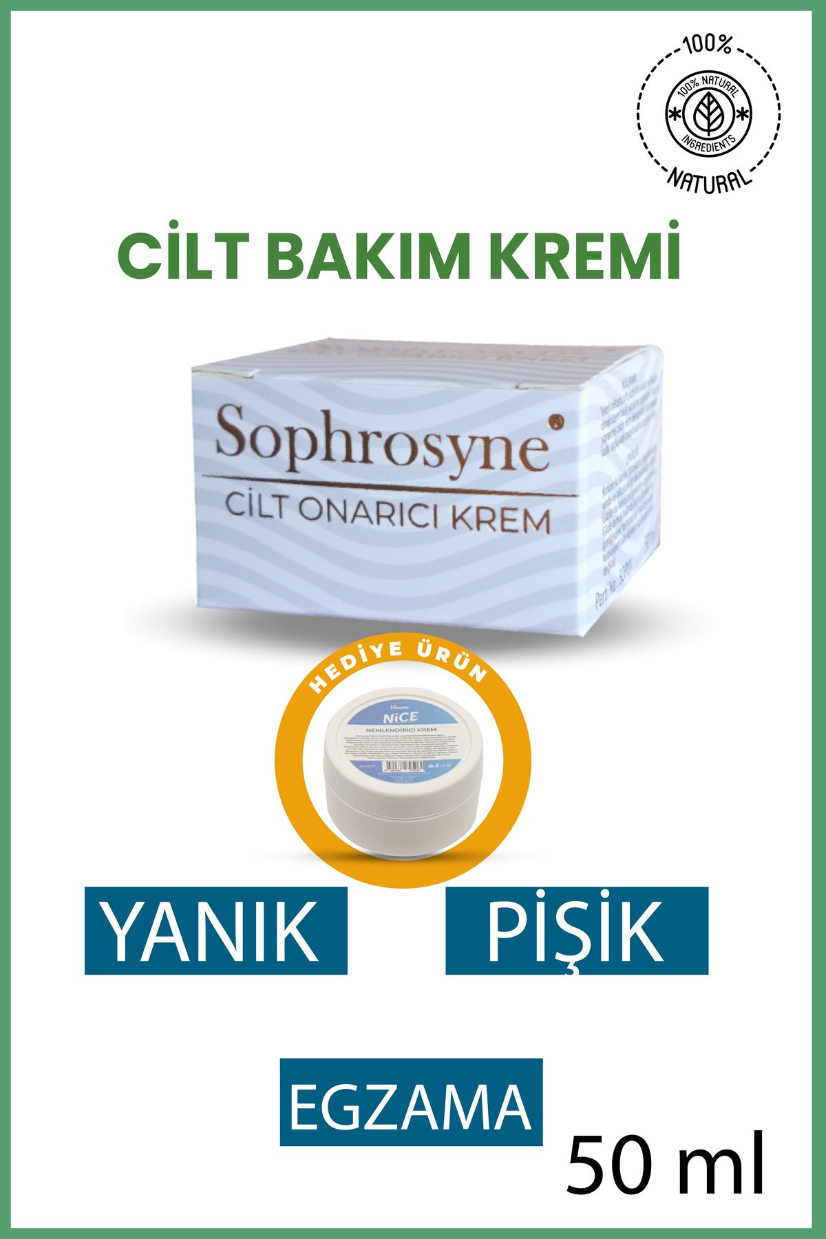 Cilt Bakım Kremi 50ml Yanık Kremi Pişik Kremi kremi Cilt Bakımı Cilt Onarımı