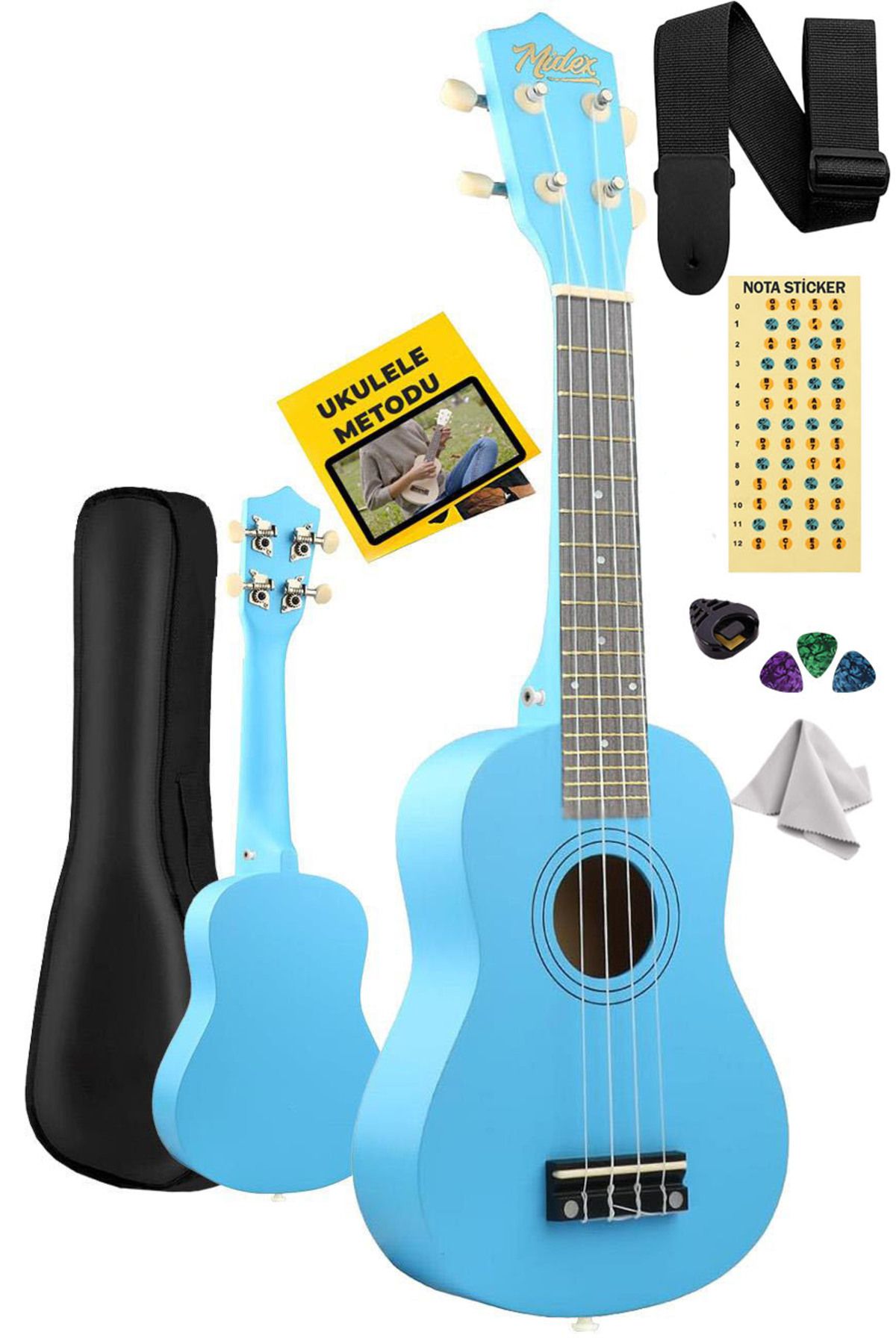 Ukx-233bl Mavi Concert Ukulele (ASKI ÇANTA METOD PENA)