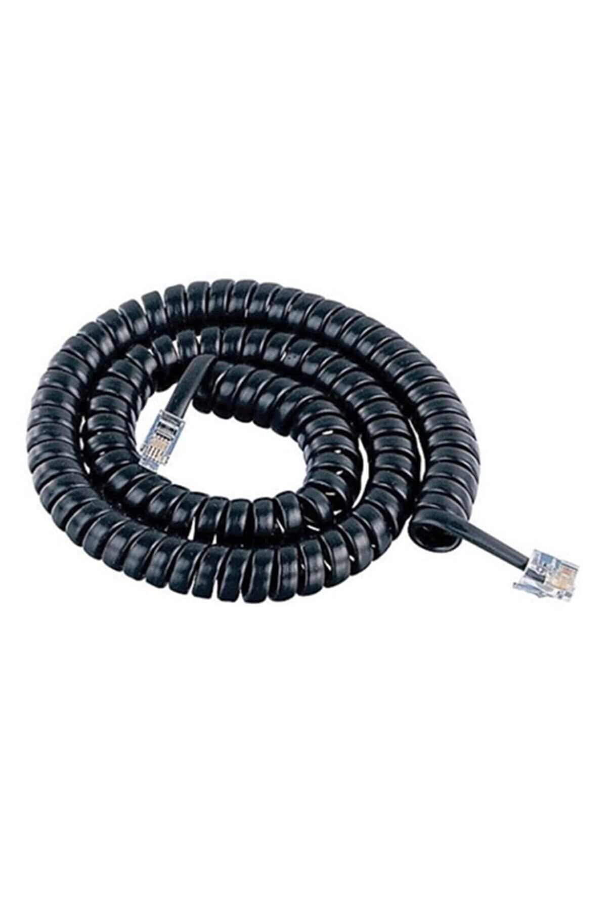 Telefon Ahize Spiral Siyah Kordon Kablosu