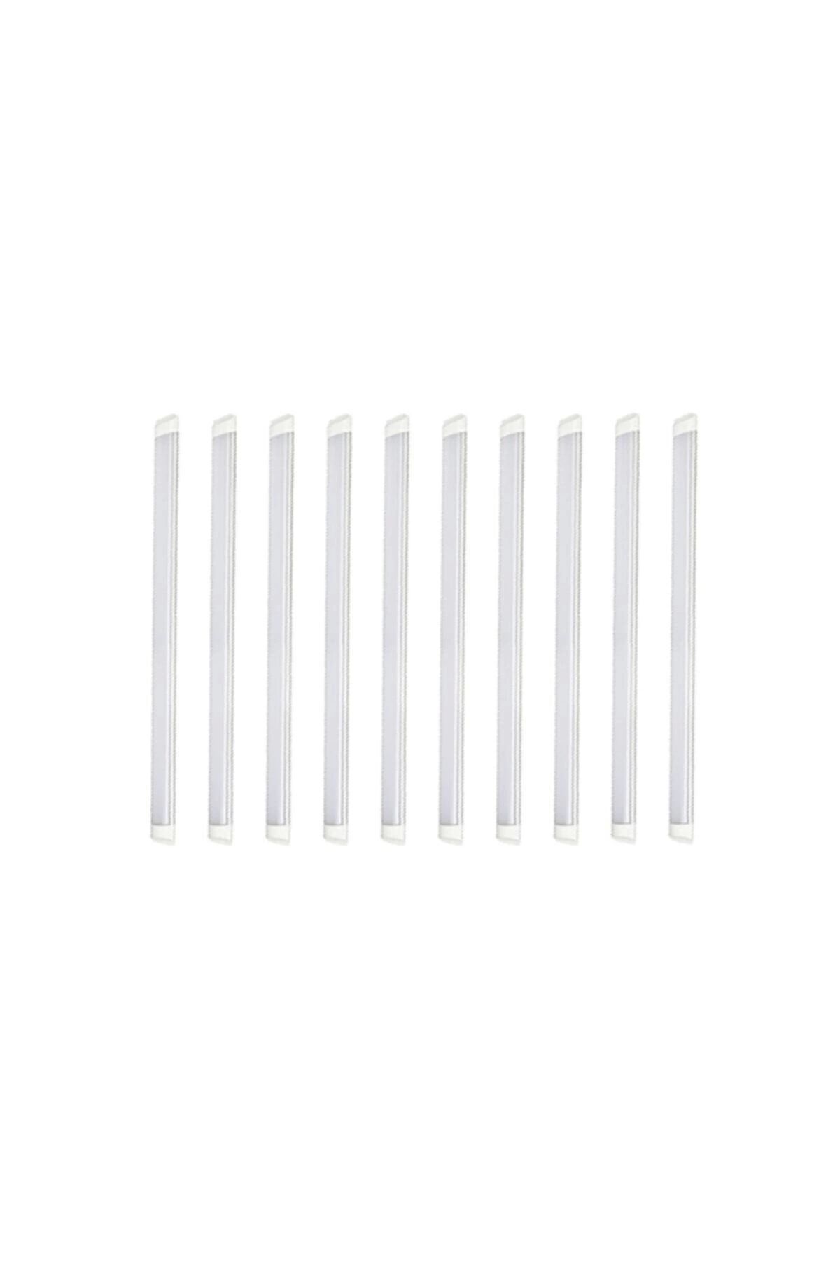10'lu Paket 120 Cm 40 Watt Çift Sıra Ledli Led Bant Armatür 6500 Kelvin Beyaz Renk